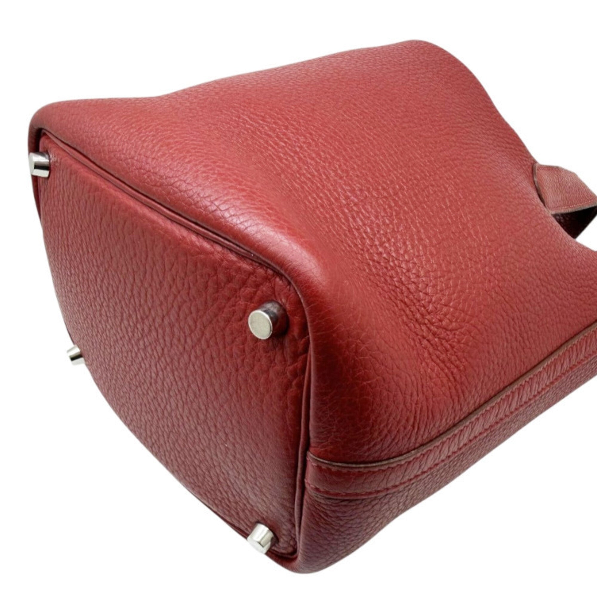 Hermes Rouge Garance Taurillon Clemence Leather Handbag (Pre-Owned)