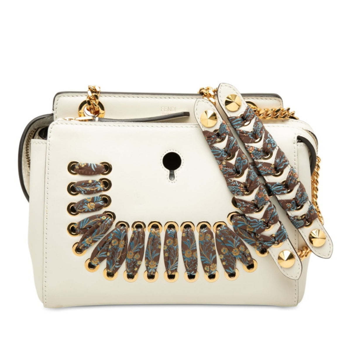 Fendi White Leather Pouch Shoulder Bag (Pre-Owned)