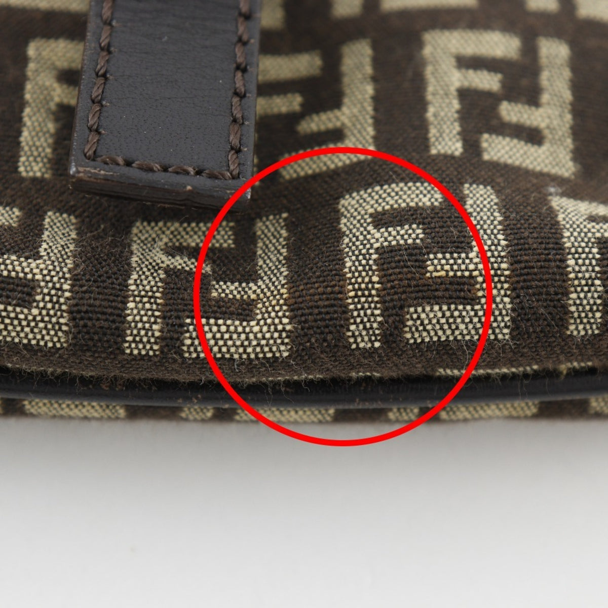 Fendi Brown Zucchino Shoulder Bag (Pre-Owned)