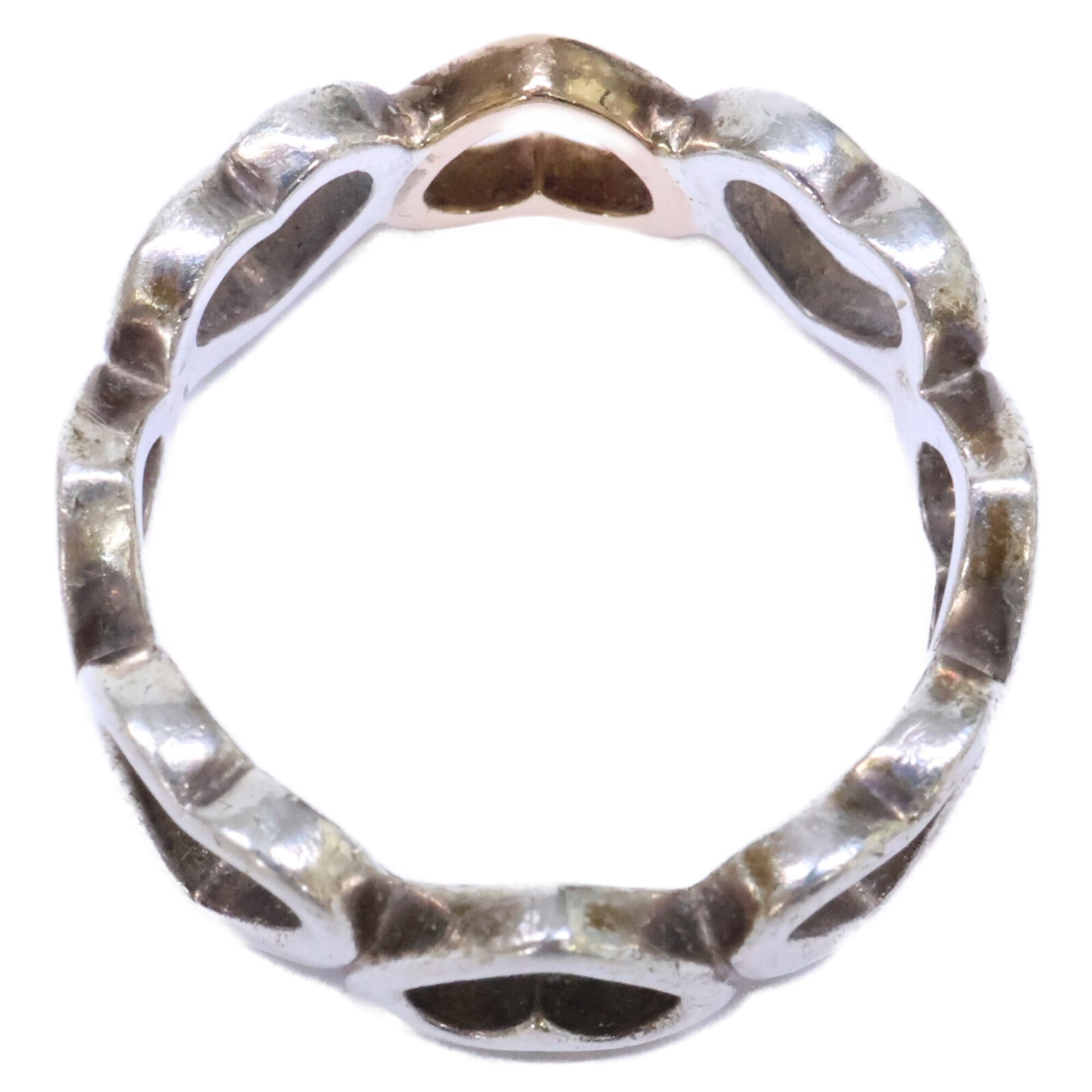 Tiffany Silver Pink Gold Silver 925 Band Ring (Pre-Owned)