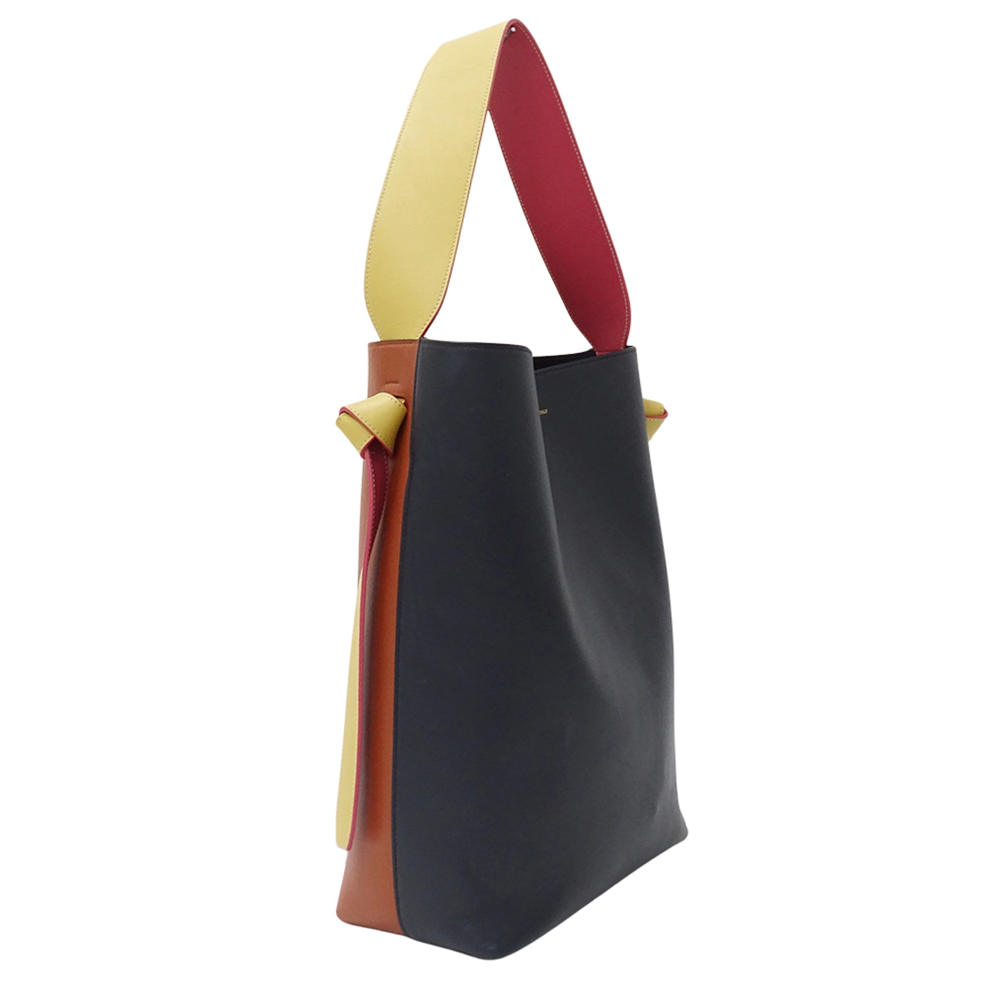 Celine Navy Orange Leather Handbag Pouch Shoulder Bag Tote Bag (Pre-Owned)