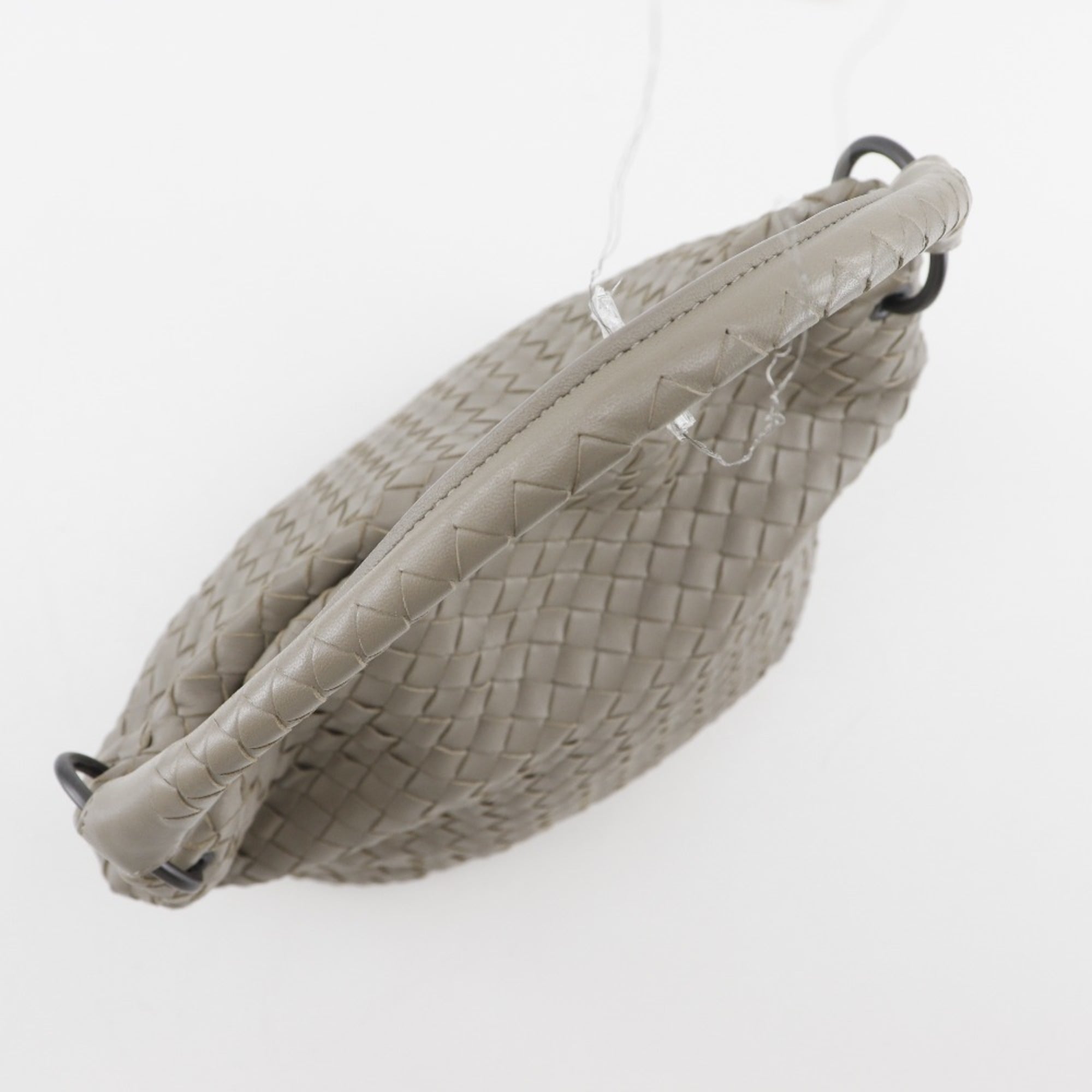 Bottega Veneta Gray Intrecciato Shoulder Bag (Pre-Owned)