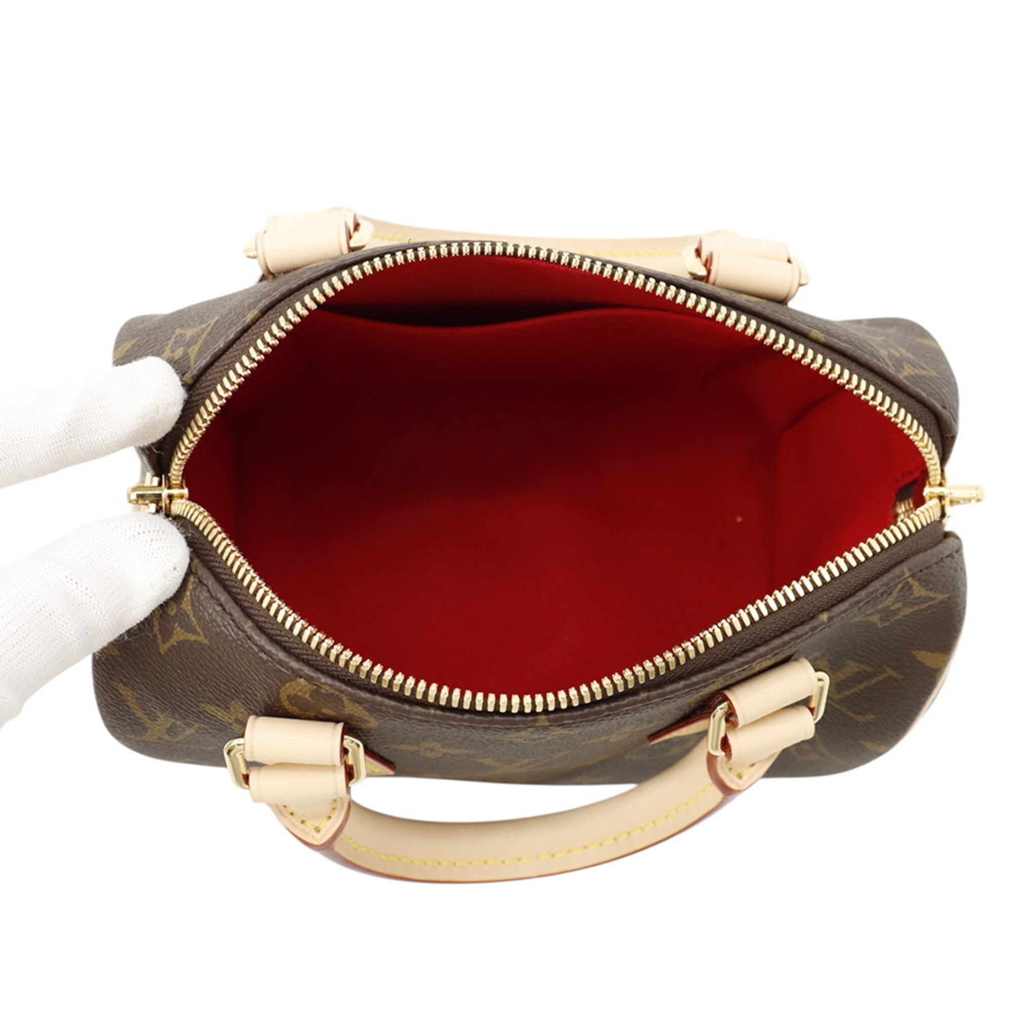 Louis Vuitton Red Color Monogram Handbag Shoulder Bag (Pre-Owned)