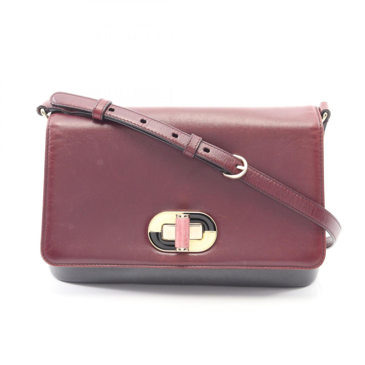Bvlgari Bordeaux Gray Leather Handbag Shoulder Bag (Pre-Owned)
