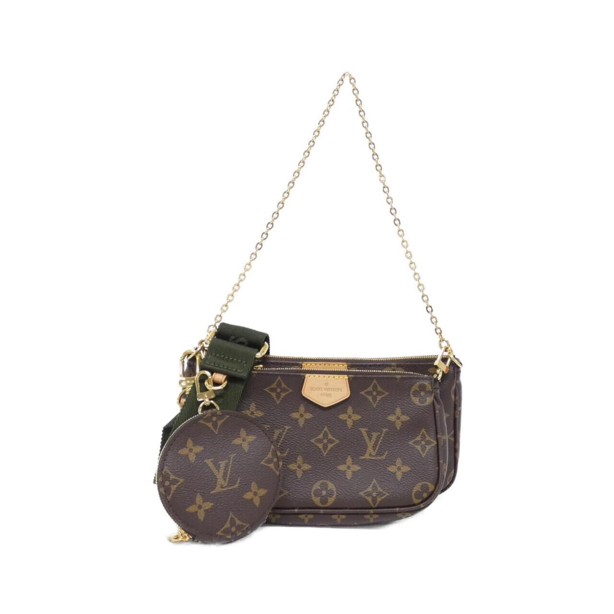 Louis Vuitton Khaki Marron Coated Canvas Pochette Pouch Shoulder Bag (Pre-Owned)