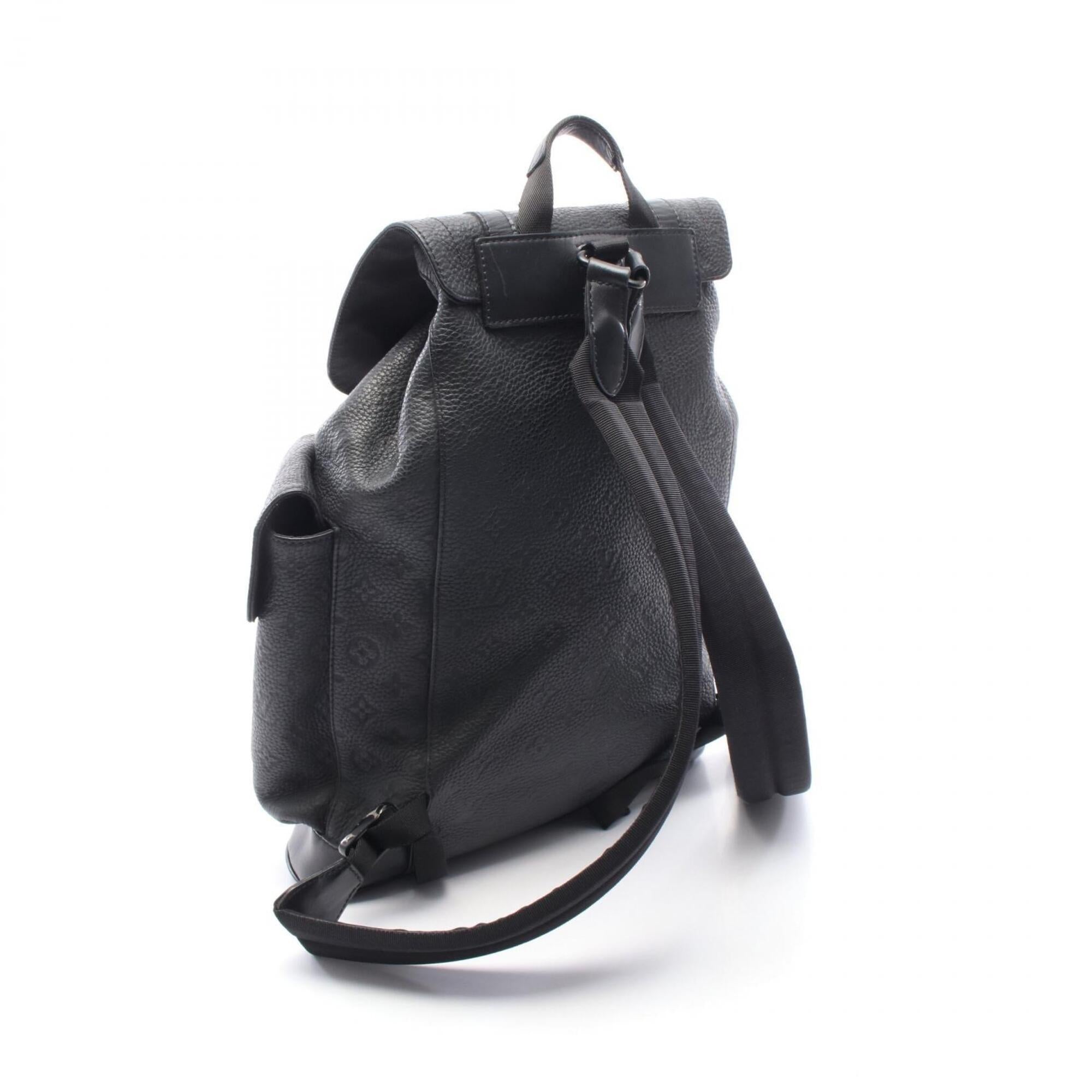 Louis Vuitton Black Noir Leather Backpack (Pre-Owned)