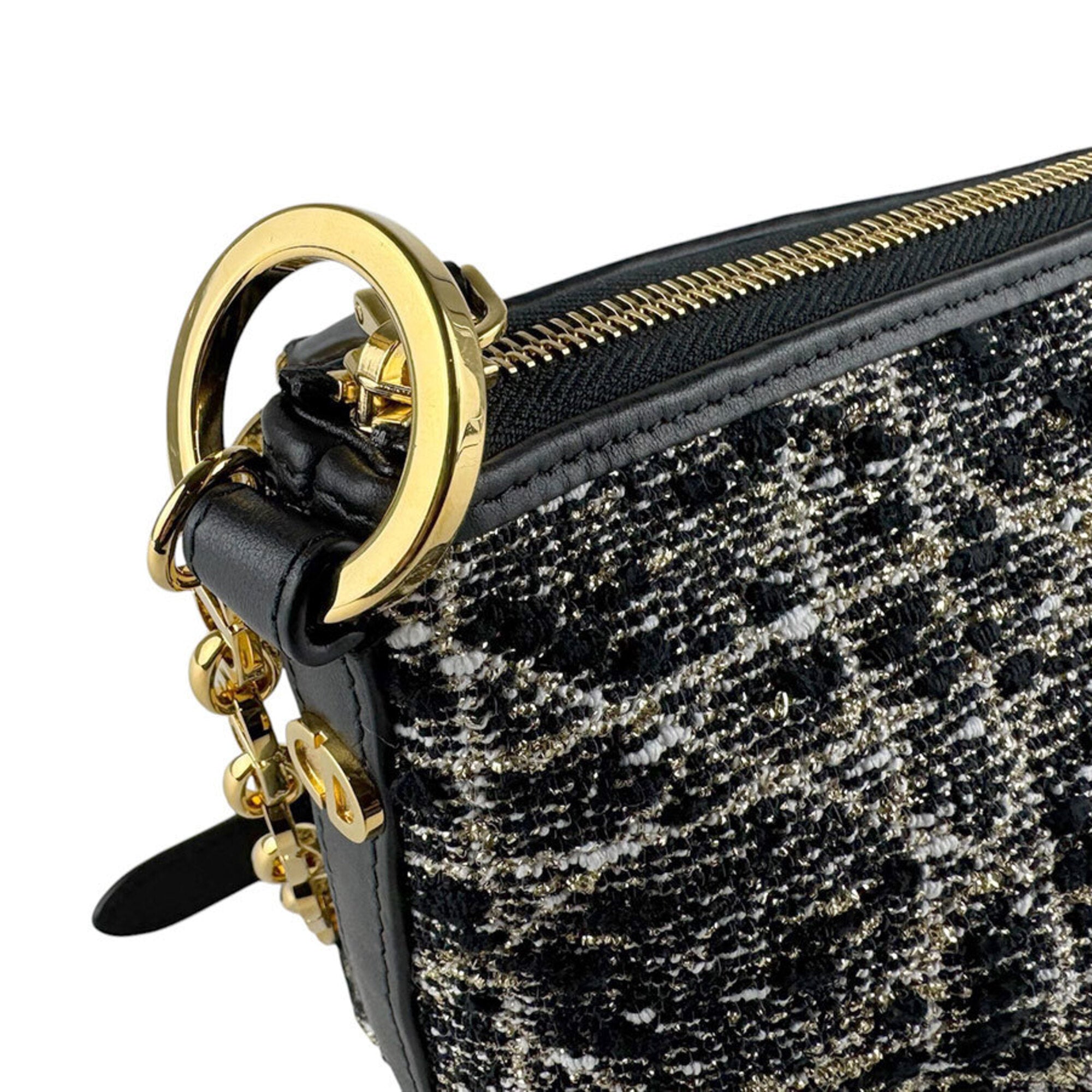Christian Dior Black Tweed Shoulder Bag (Pre-Owned)