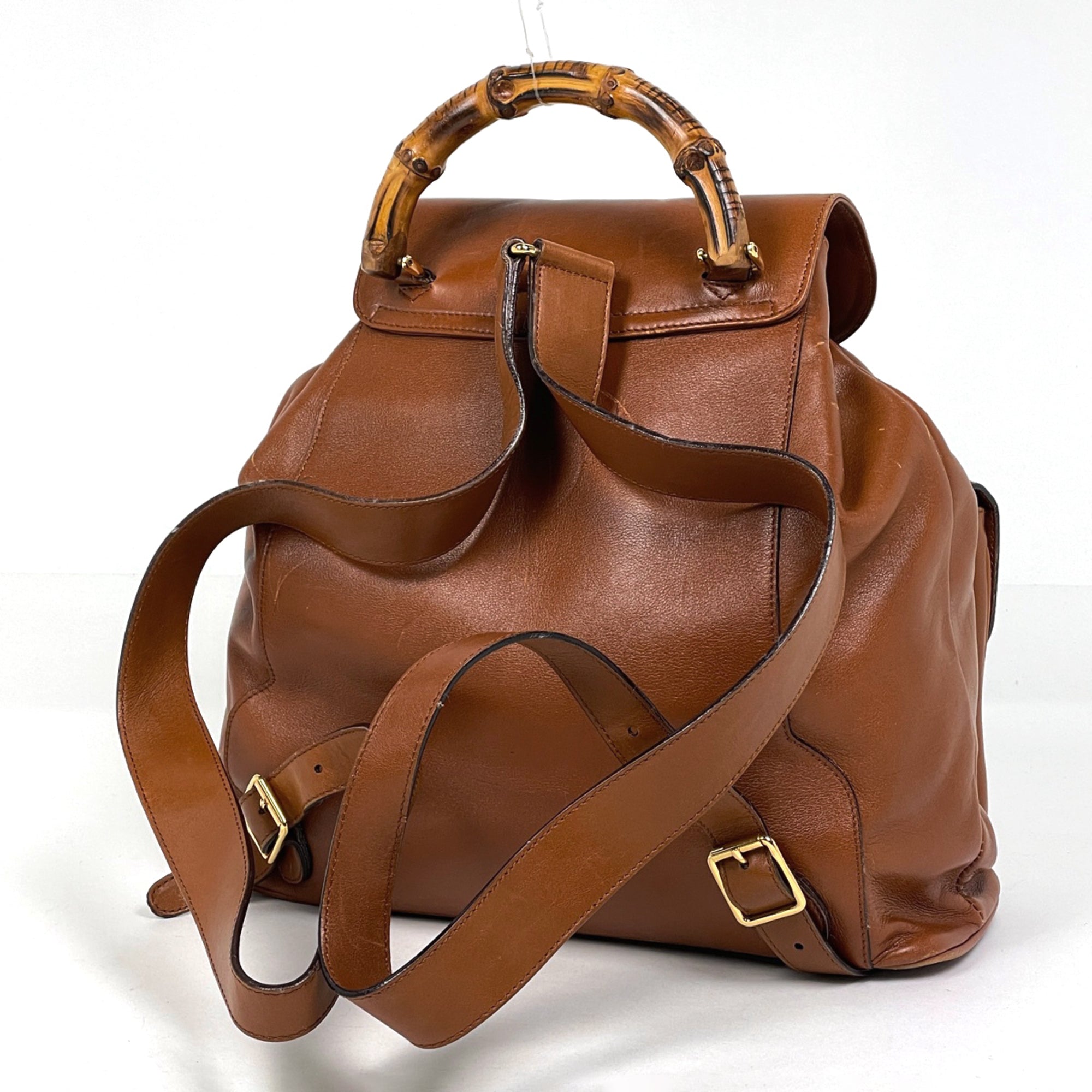 Gucci Brown Leather Backpack (Pre-Owned)