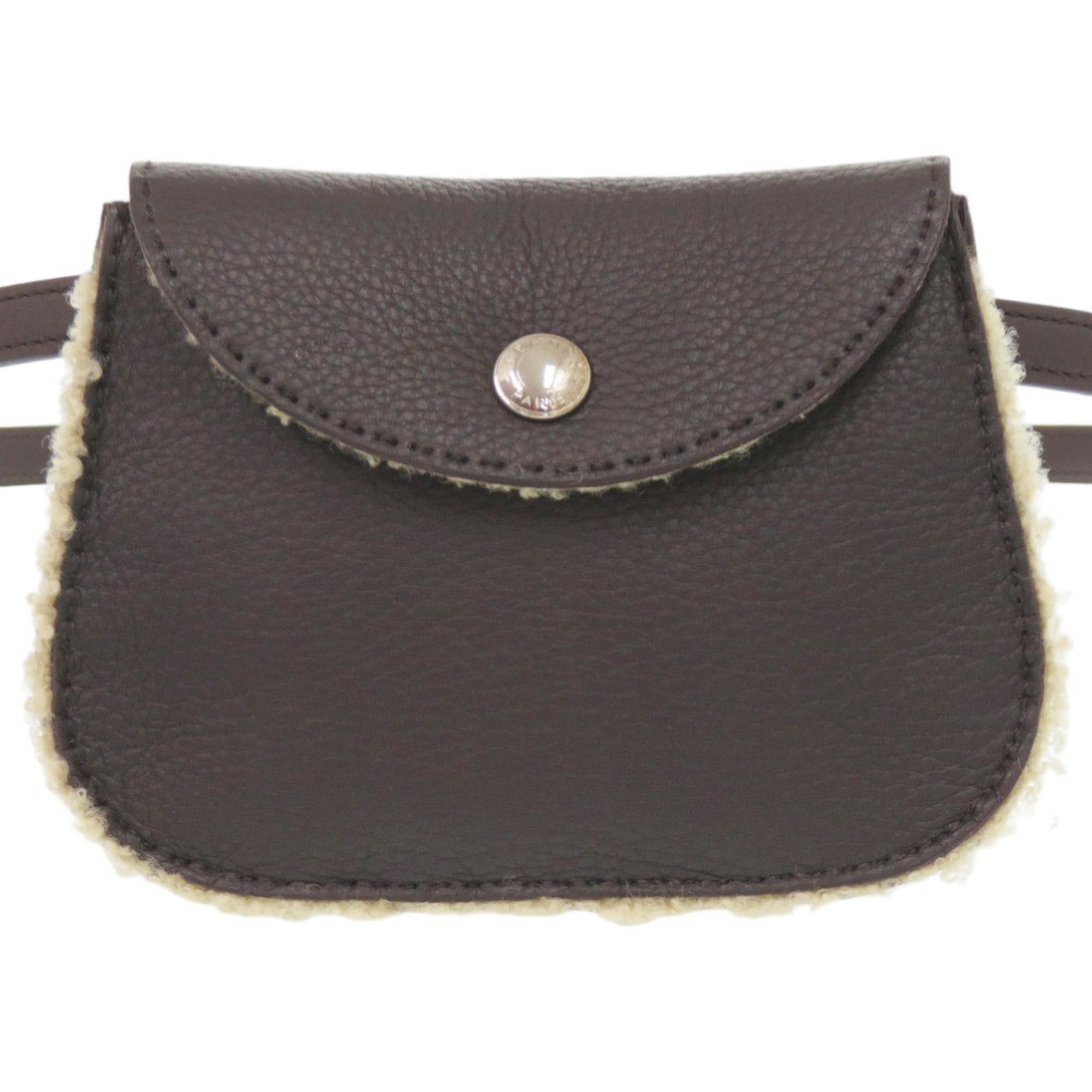 Hermes Brown Taurillon Clemence Leather Leather Fanny Pack Pochette (Pre-Owned)