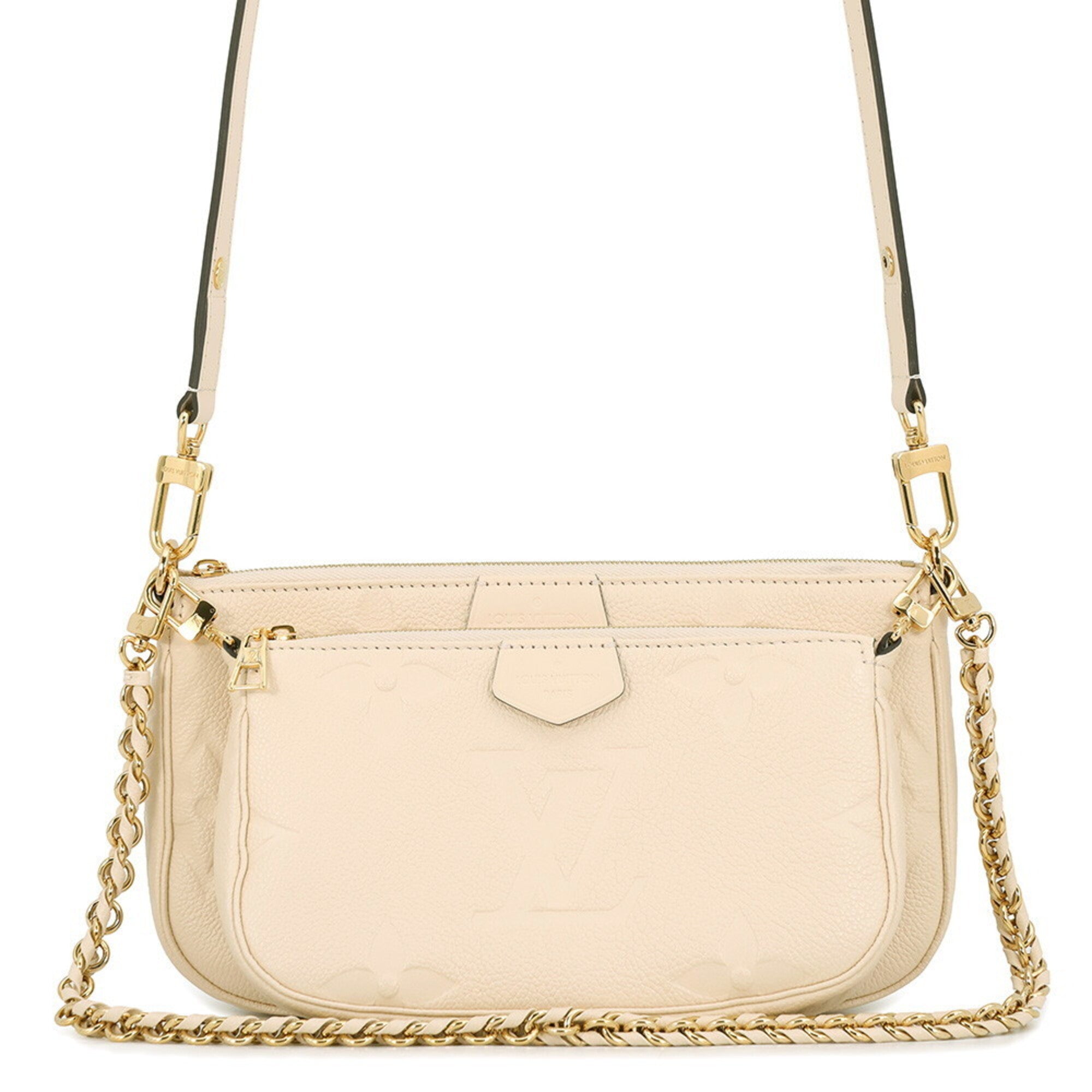Louis Vuitton Cream Monogram Empreinte Pochette Shoulder Bag (Pre-Owned)