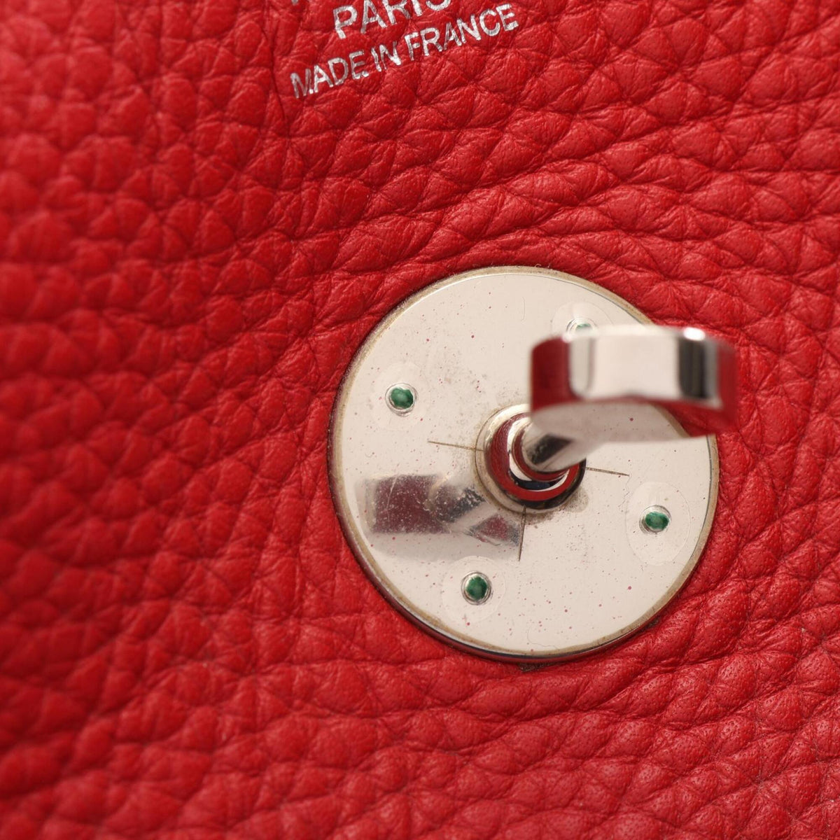 Hermes Red Color Taurillon Clemence Leather Handbag Shoulder Bag (Pre-Owned)