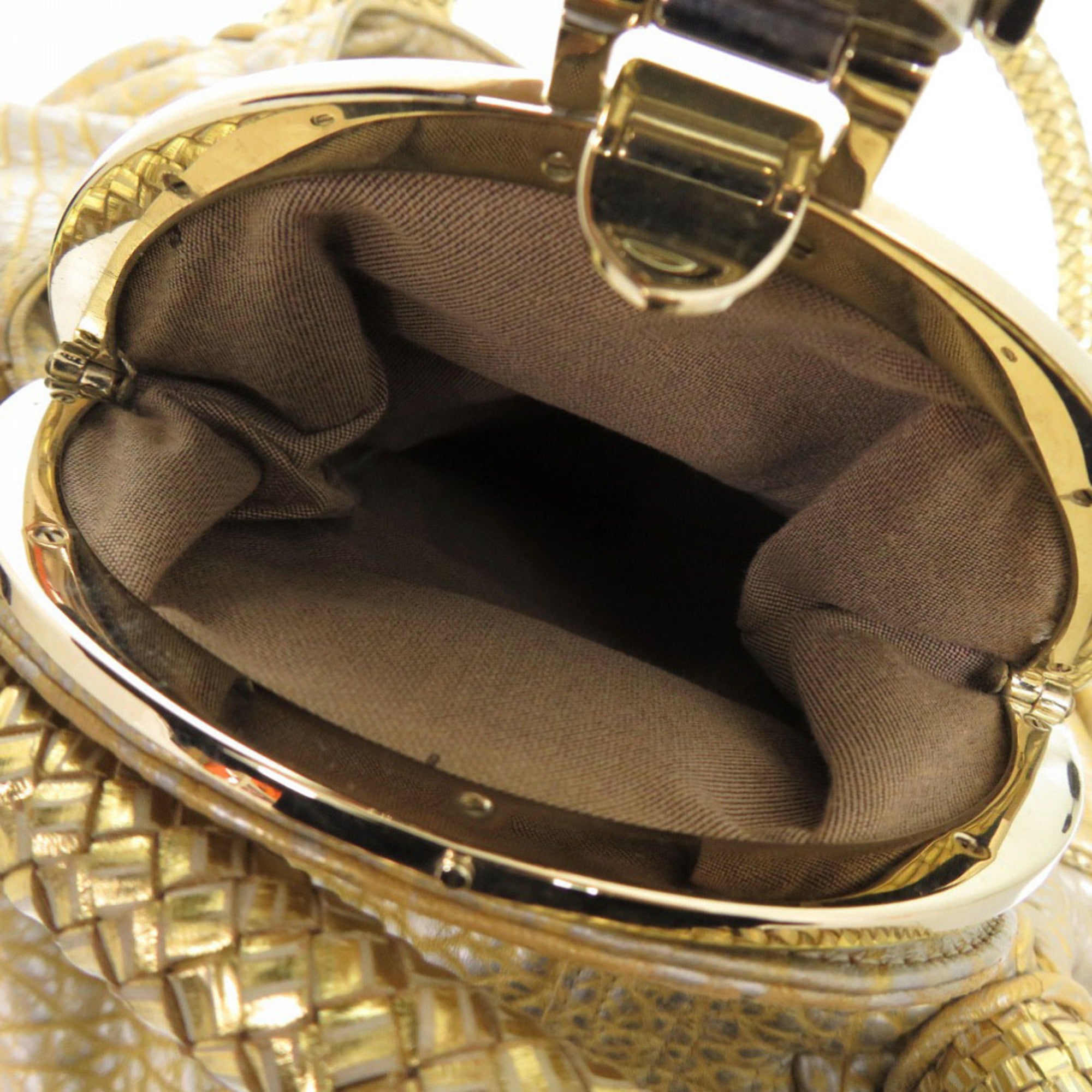 Fendi Gold Leather Handbag (Pre-Owned)