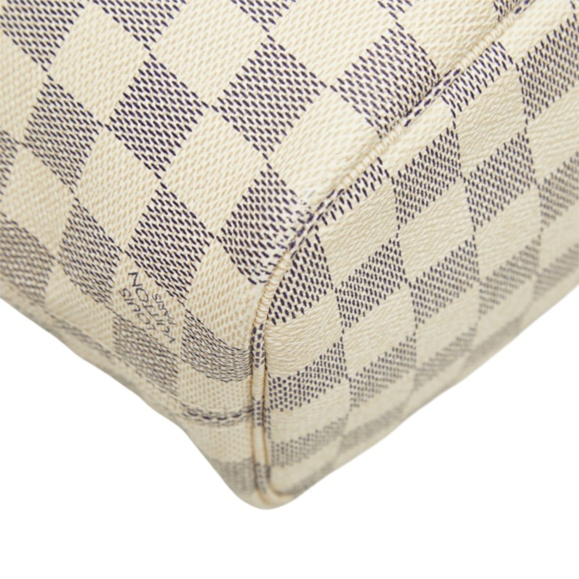 Louis Vuitton Damier Azur White Leather Pvc Handbag Tote Bag (Pre-Owned)