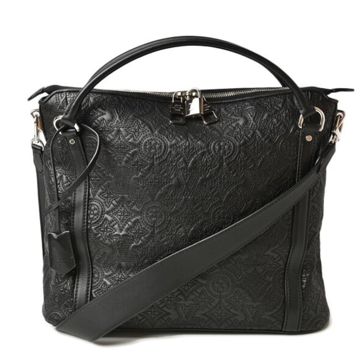 Louis Vuitton Monogram Antheia Black Silver Leather Handbag Shoulder Bag (Pre-Owned)