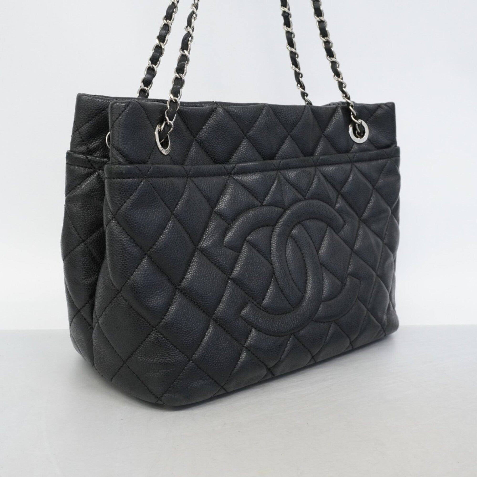 Chanel Black Grained Calfskin Tote Bag (Pre-Owned)