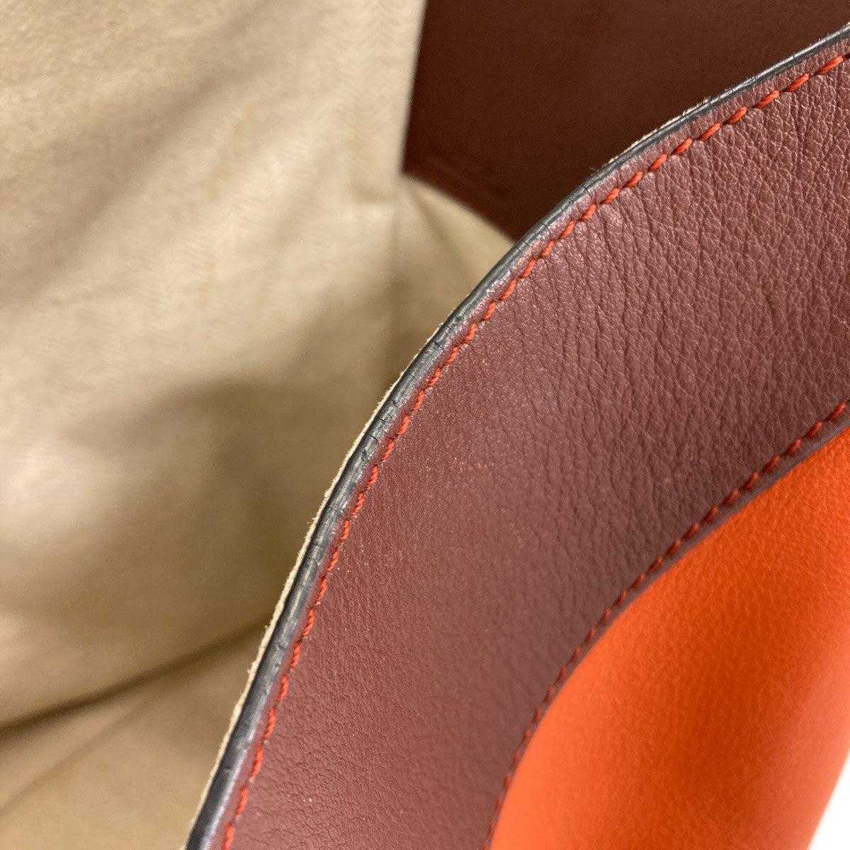 Loewe Brown Orange Leather Handbag (Pre-Owned)