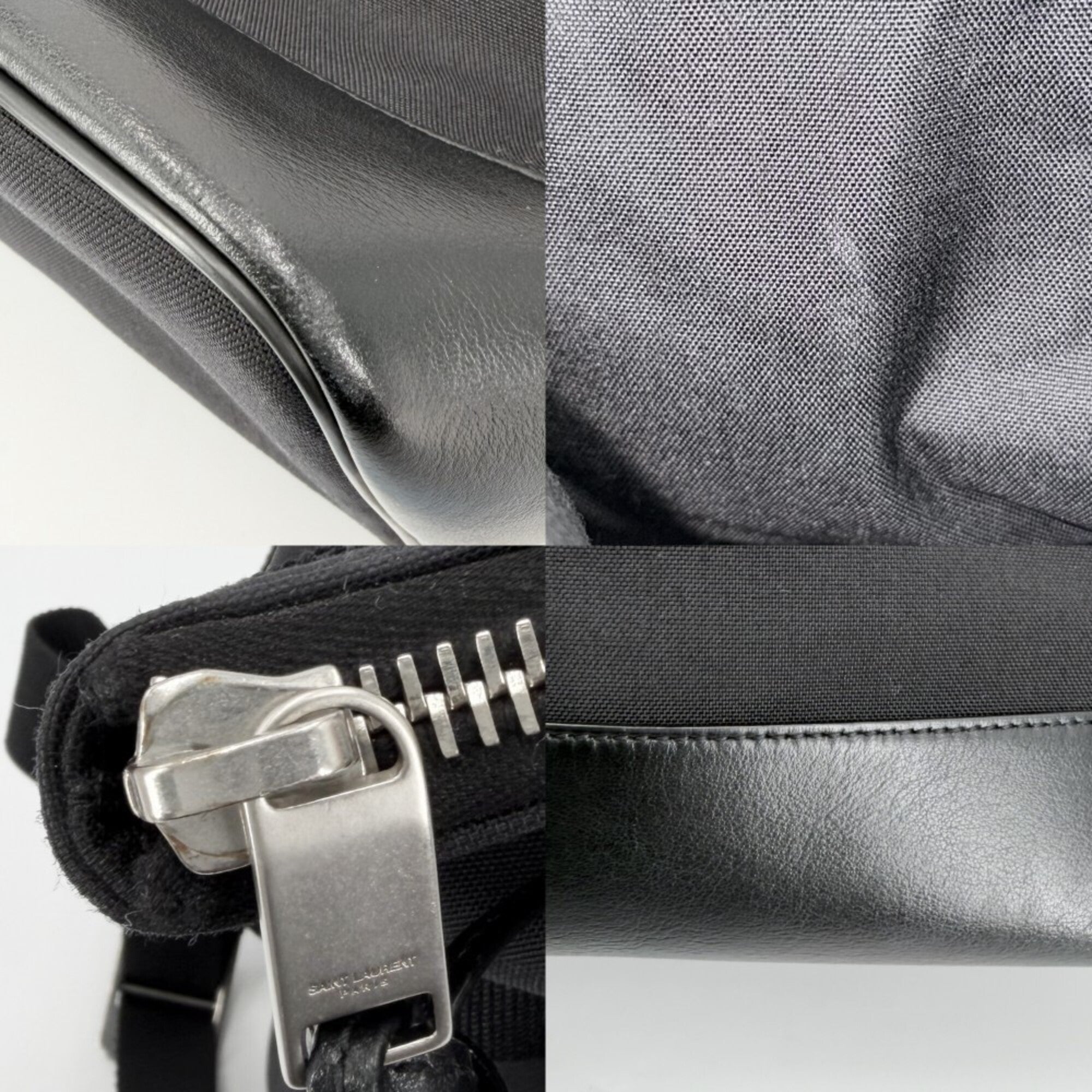 Saint Laurent Black Canvas Leather Handbag (Pre-Owned)