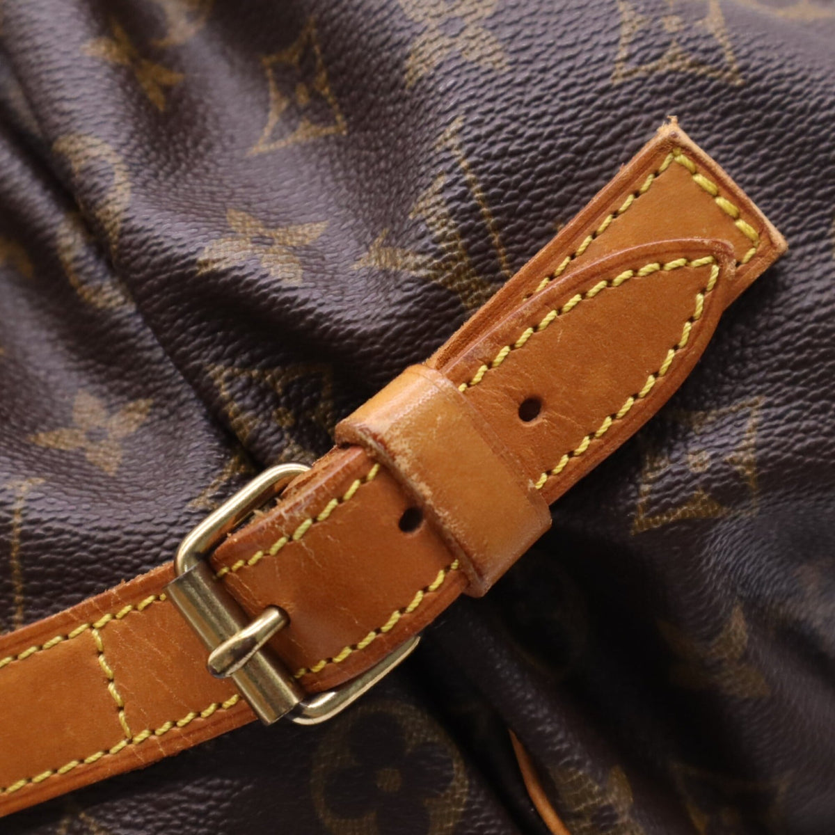 Louis Vuitton Monogram Beige Brown Coated Canvas Leather Shoulder Bag (Pre-Owned)