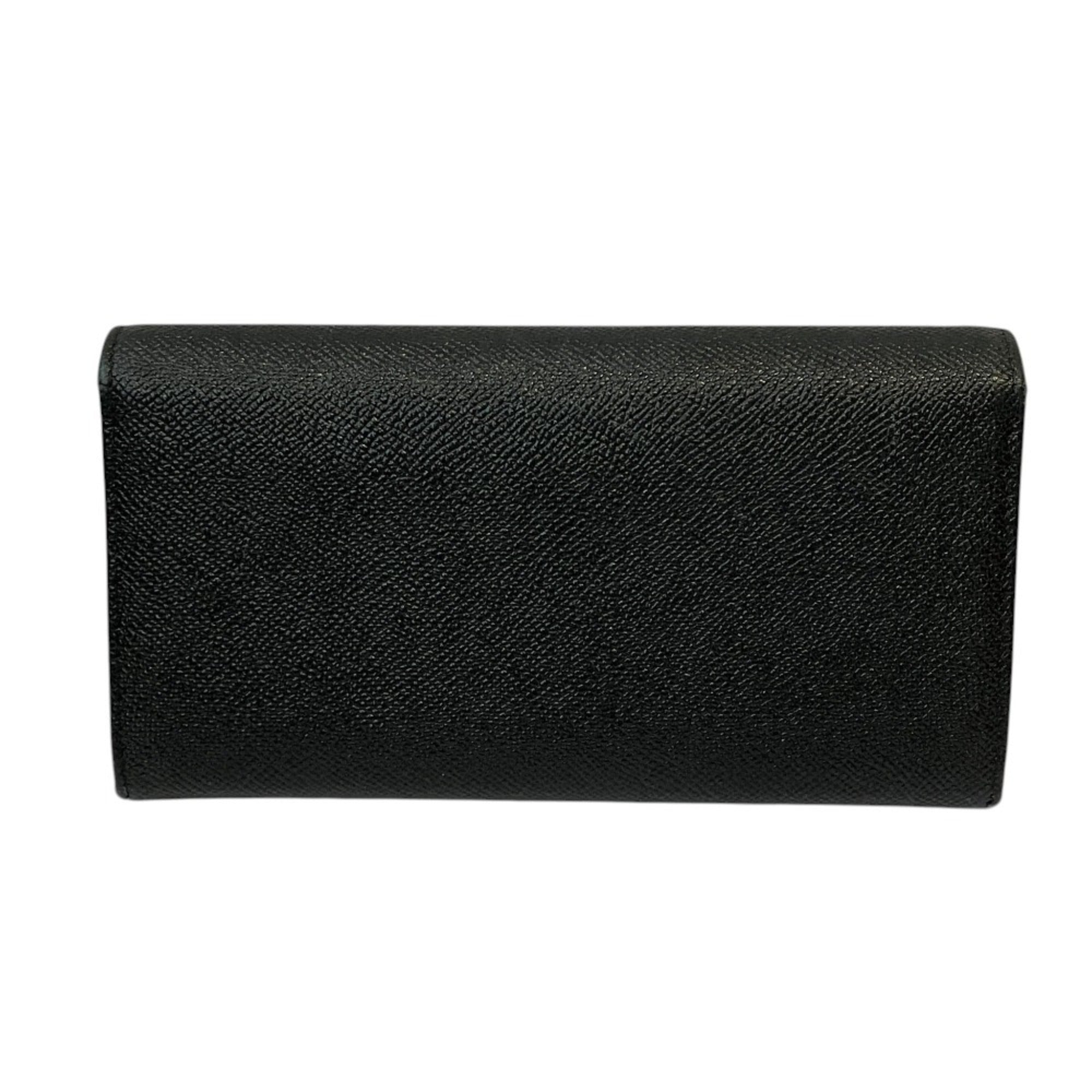 Bvlgari Black Leather Long Wallet (Bi-Fold) (Pre-Owned)