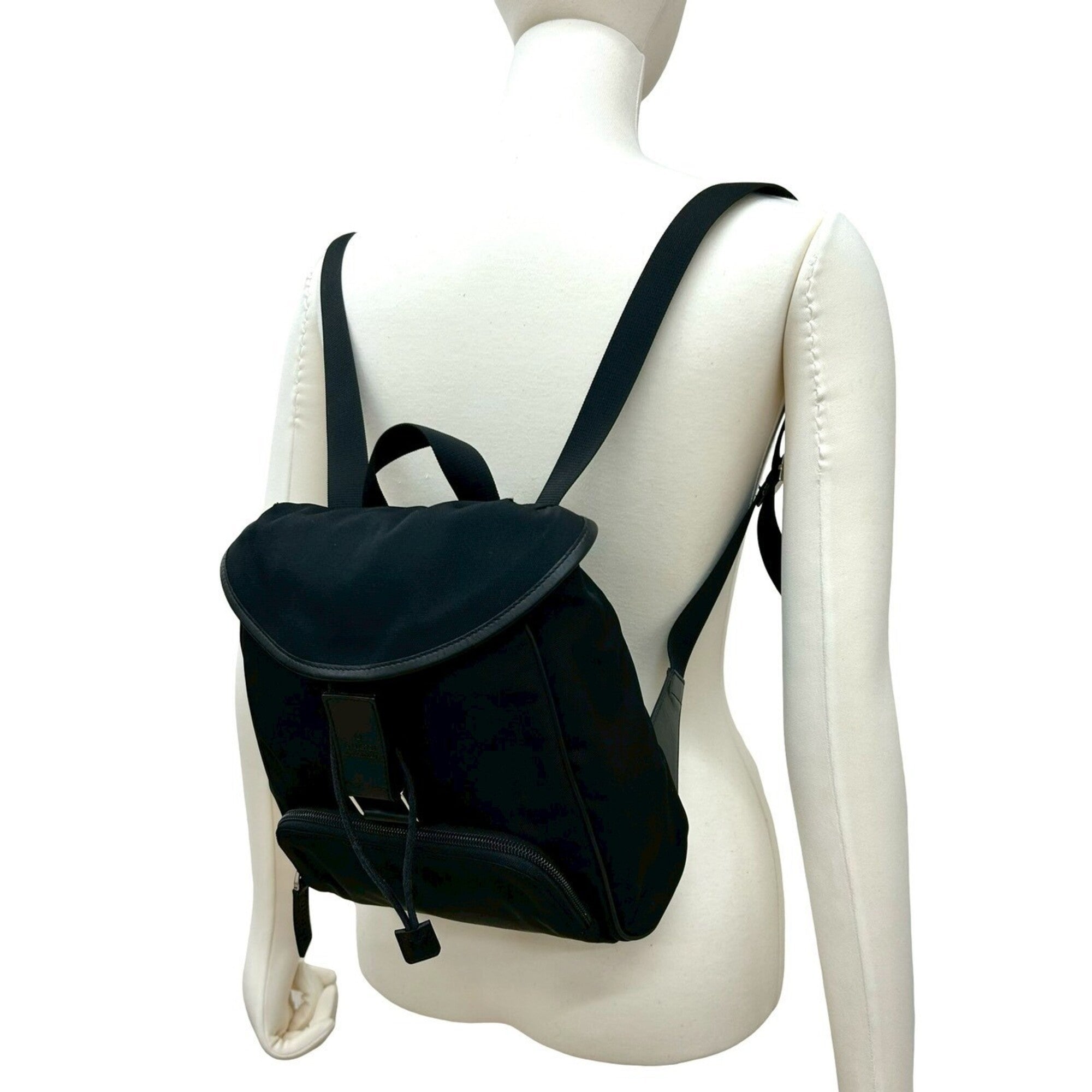 Gucci Black Nylon Leather Backpack (Pre-Owned)