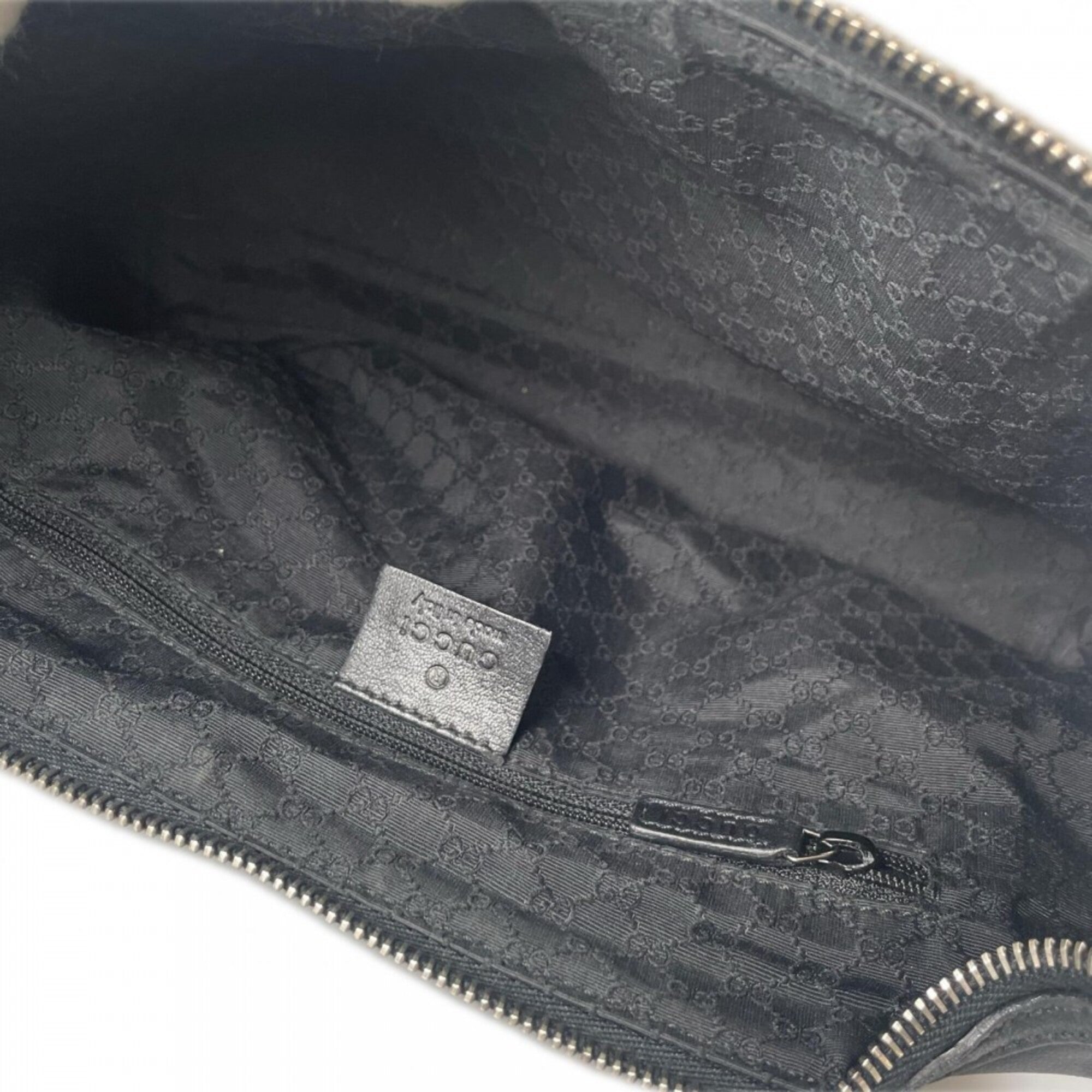 Gucci Black White Leather Handbag (Pre-Owned)