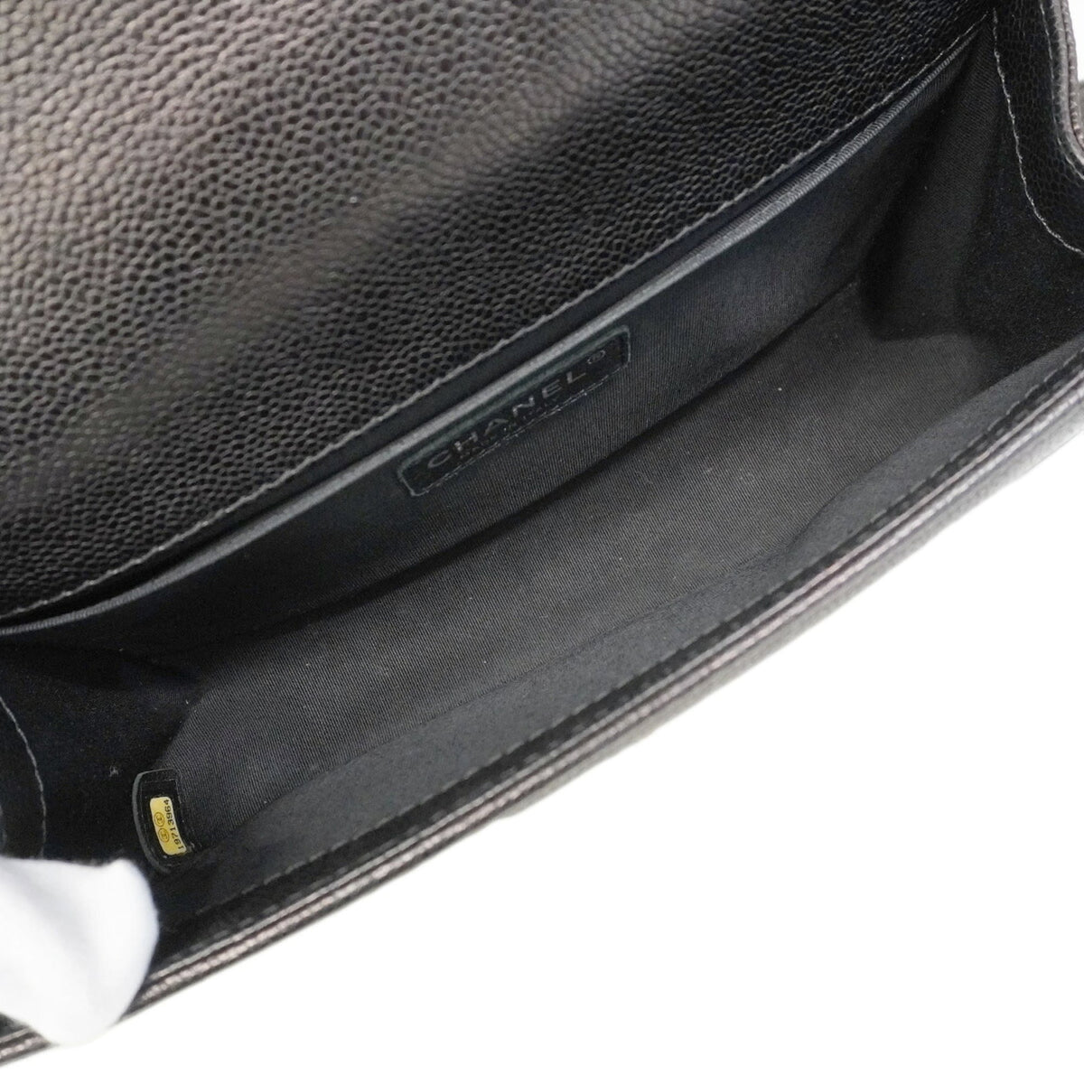Chanel Black Grained Calfskin Shoulder Bag (Pre-Owned)