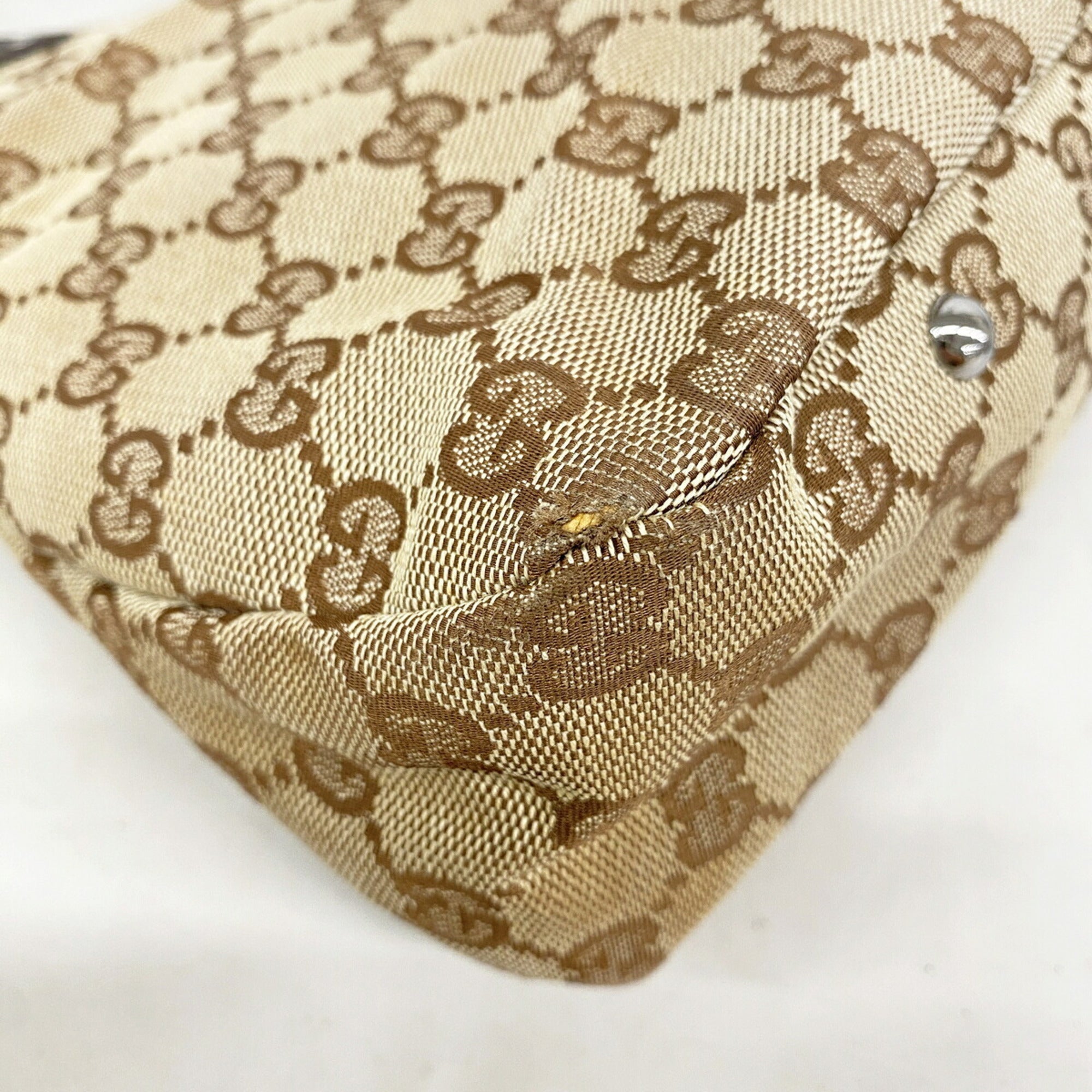 Gucci Beige Canvas Handbag (Pre-Owned)