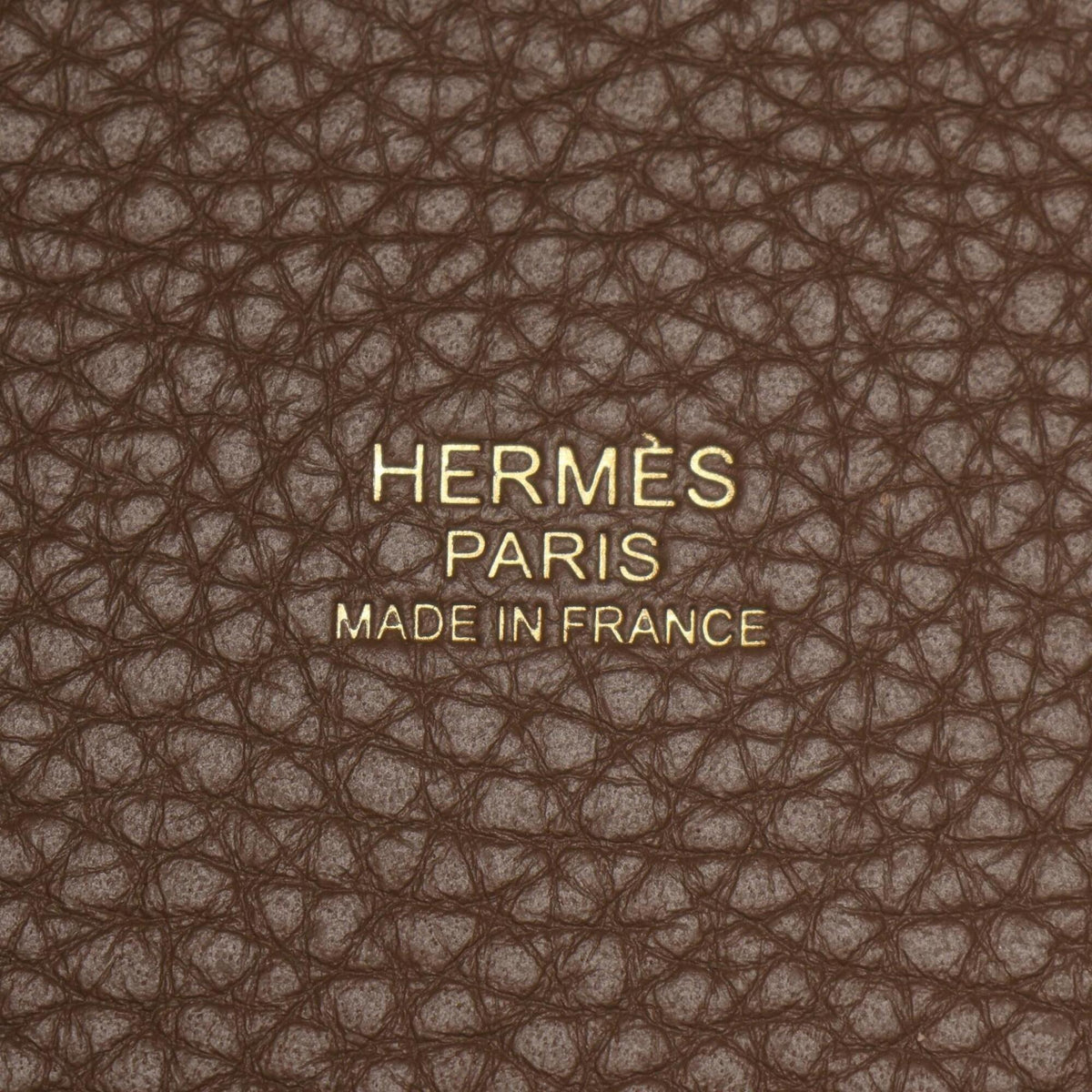 Hermes Etoupe Gray Gray Taurillon Clemence Leather Handbag (Pre-Owned)