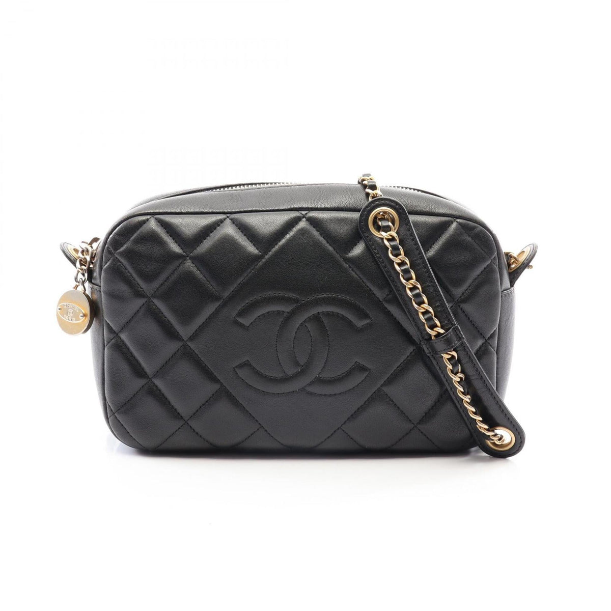 Chanel Black Leather Handbag Shoulder Bag (Pre-Owned)