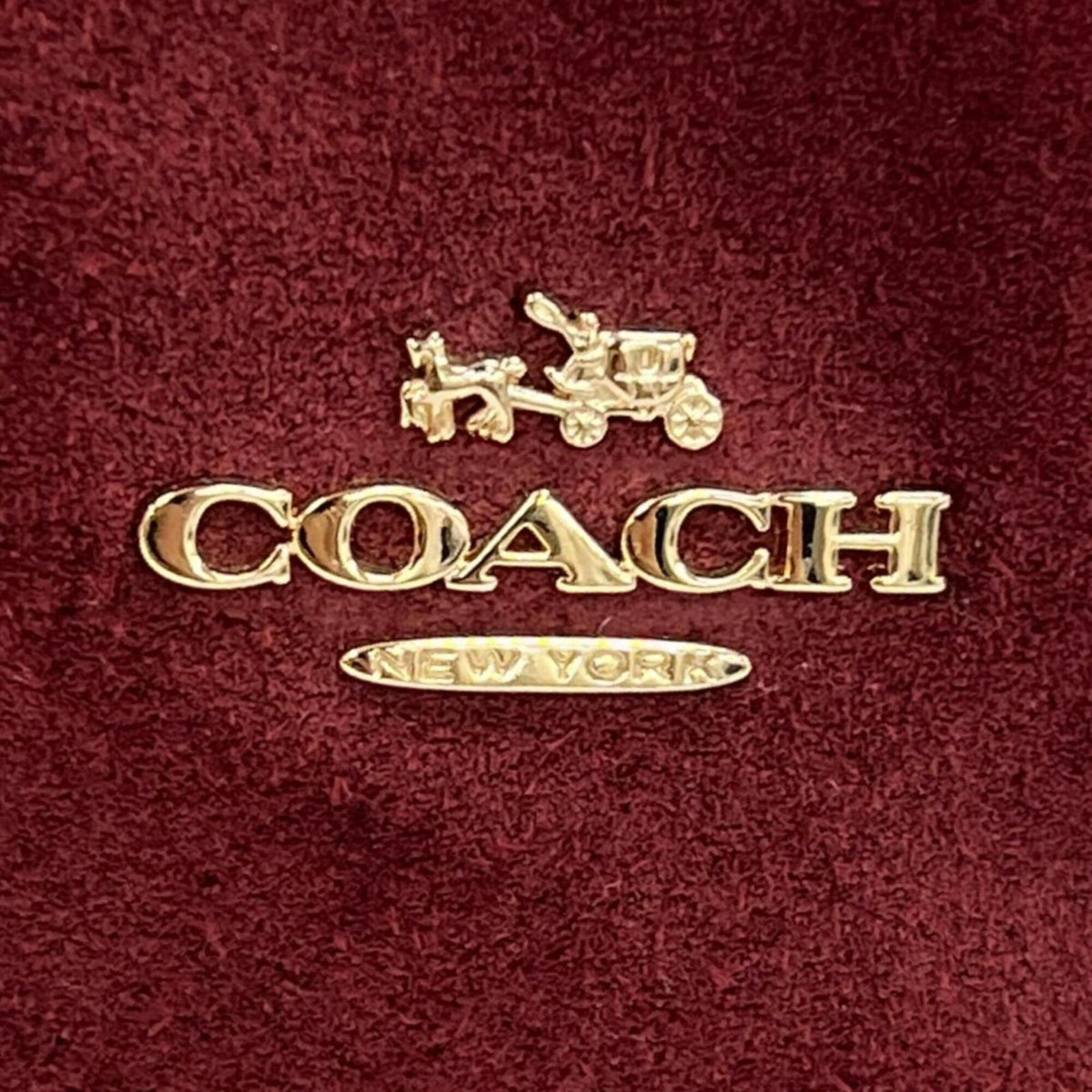 Coach Red Color Leather Suede Shoulder Bag (Pre-Owned)