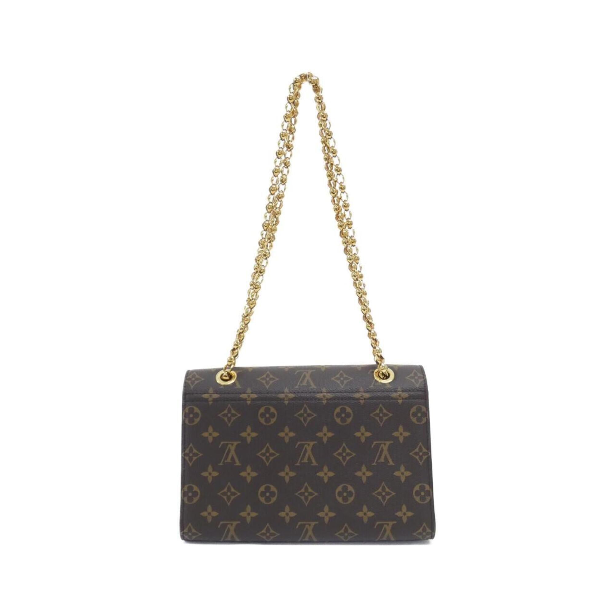 Louis Vuitton Black Brown Coated Canvas Shoulder Bag (Pre-Owned)