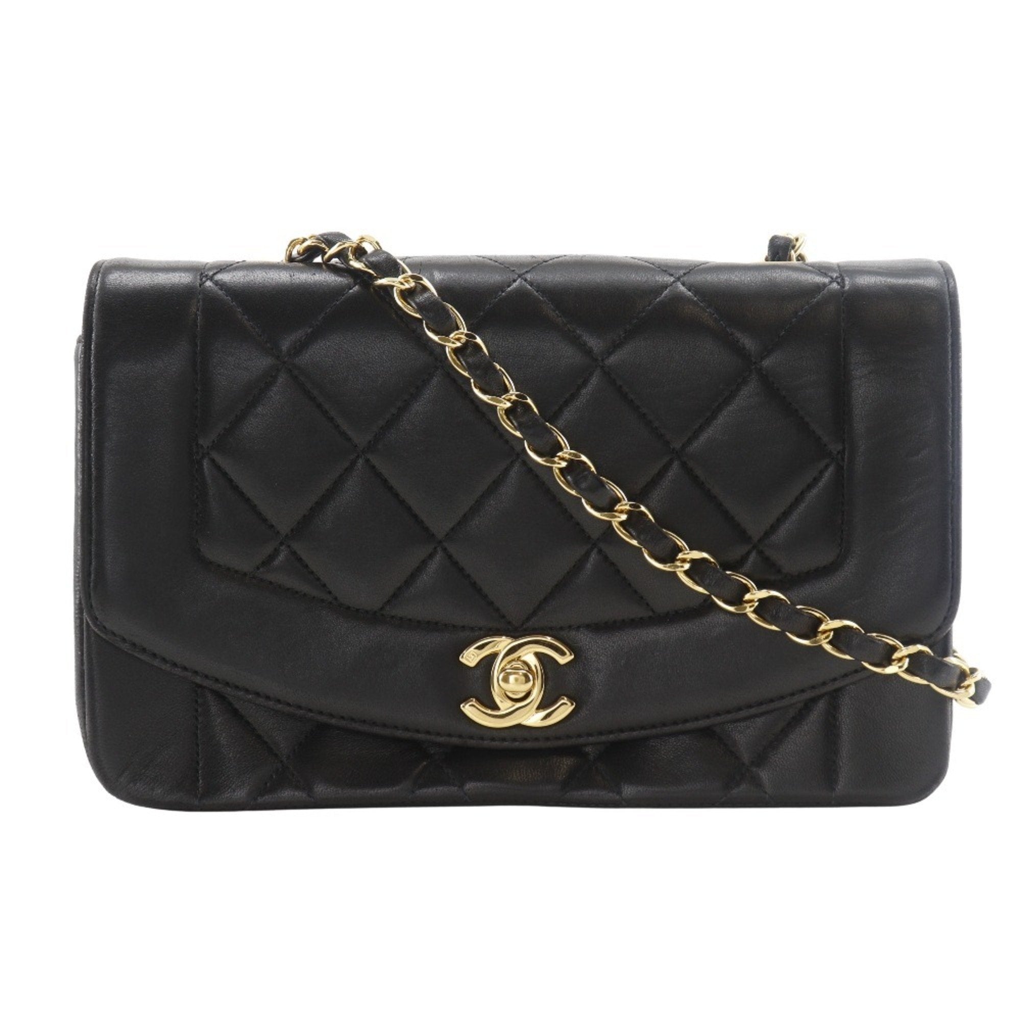 Chanel Matelasse Black Leather Shoulder Bag (Pre-Owned)