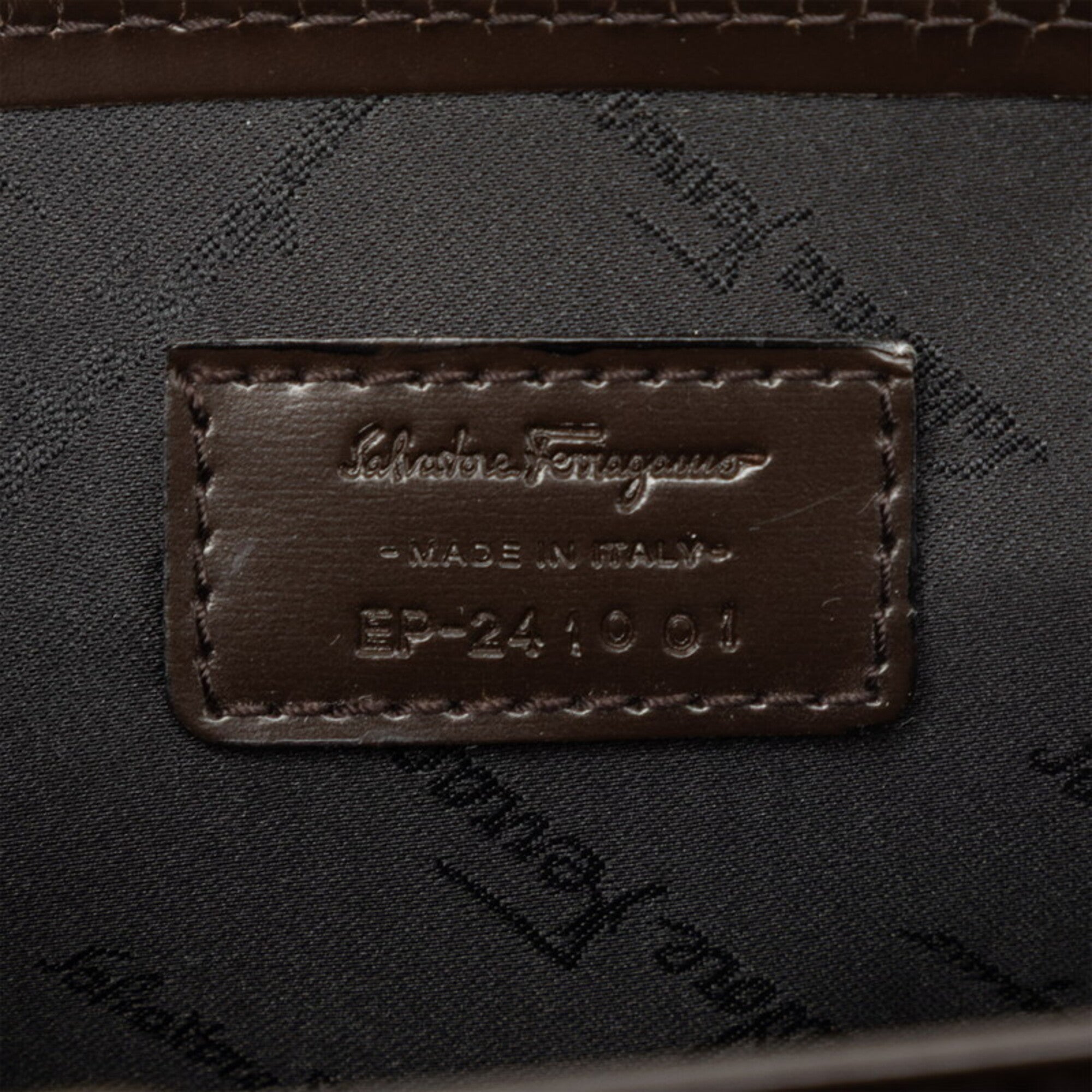 Salvatore Ferragamo Dark Brown Leather Clutch Bag (Pre-Owned)