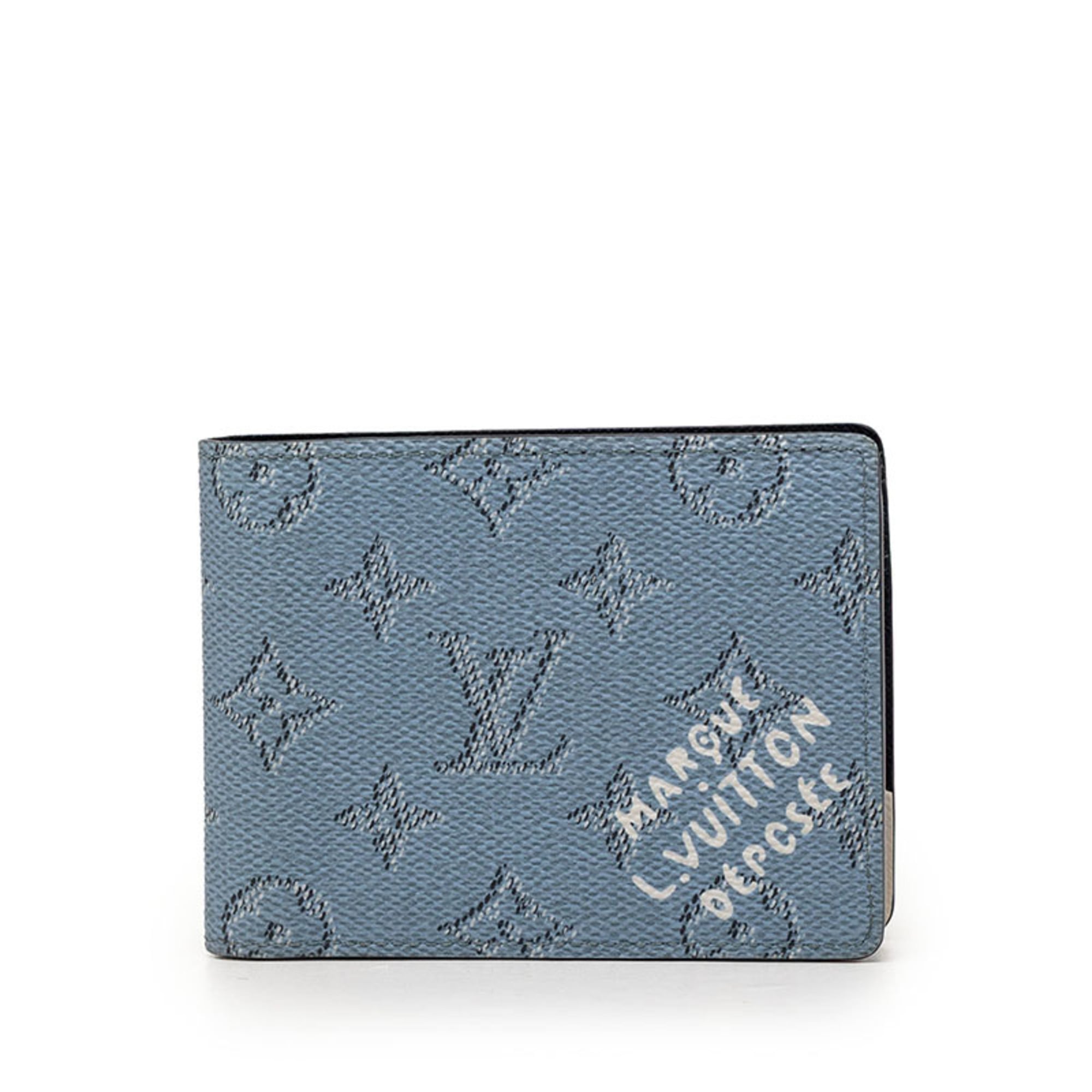 Louis Vuitton Blue Leather Wallet (Bi-Fold) (Pre-Owned)