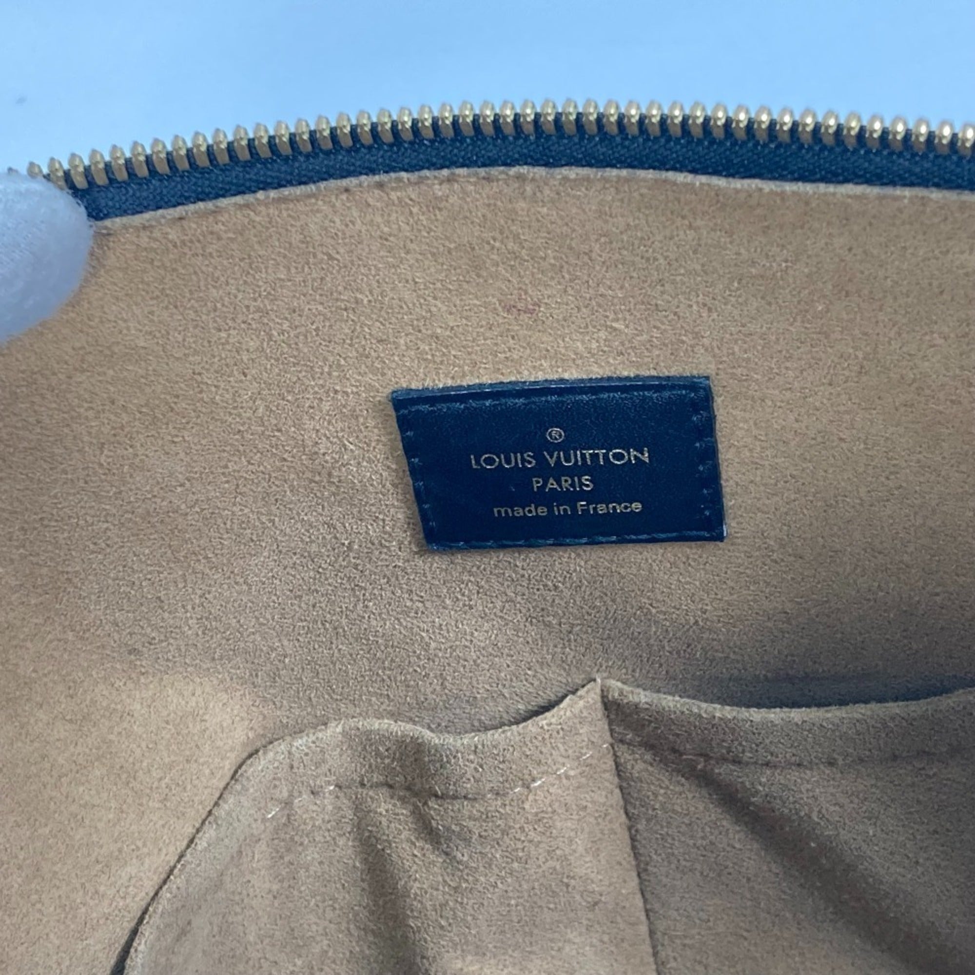 Louis Vuitton Beige Black Canvas Leather Handbag (Pre-Owned)