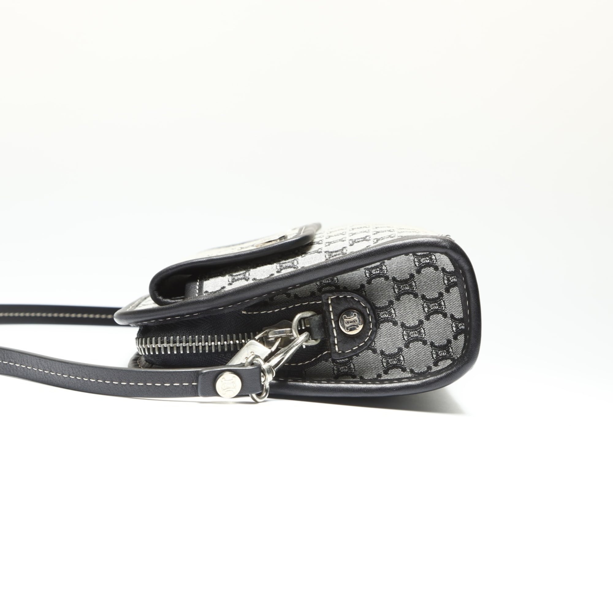 Celine Macadam Gray Canvas Handbag (Pre-Owned)