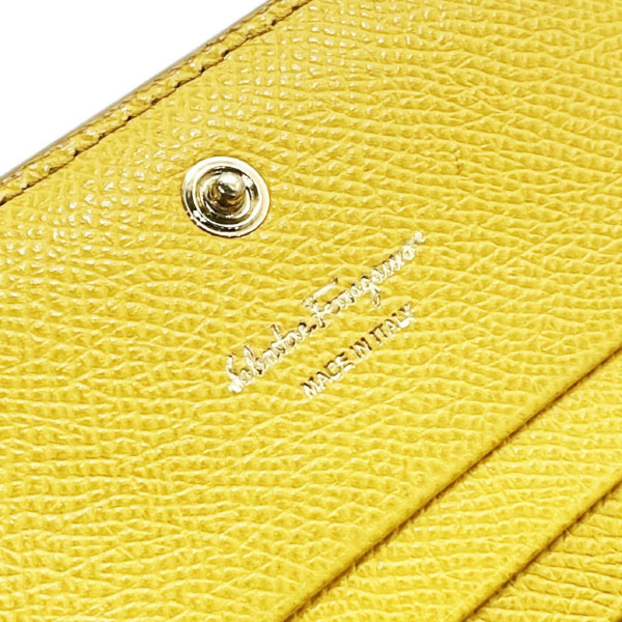 Salvatore Ferragamo Vara Yellow Leather Wallet (Bi-Fold) (Pre-Owned)