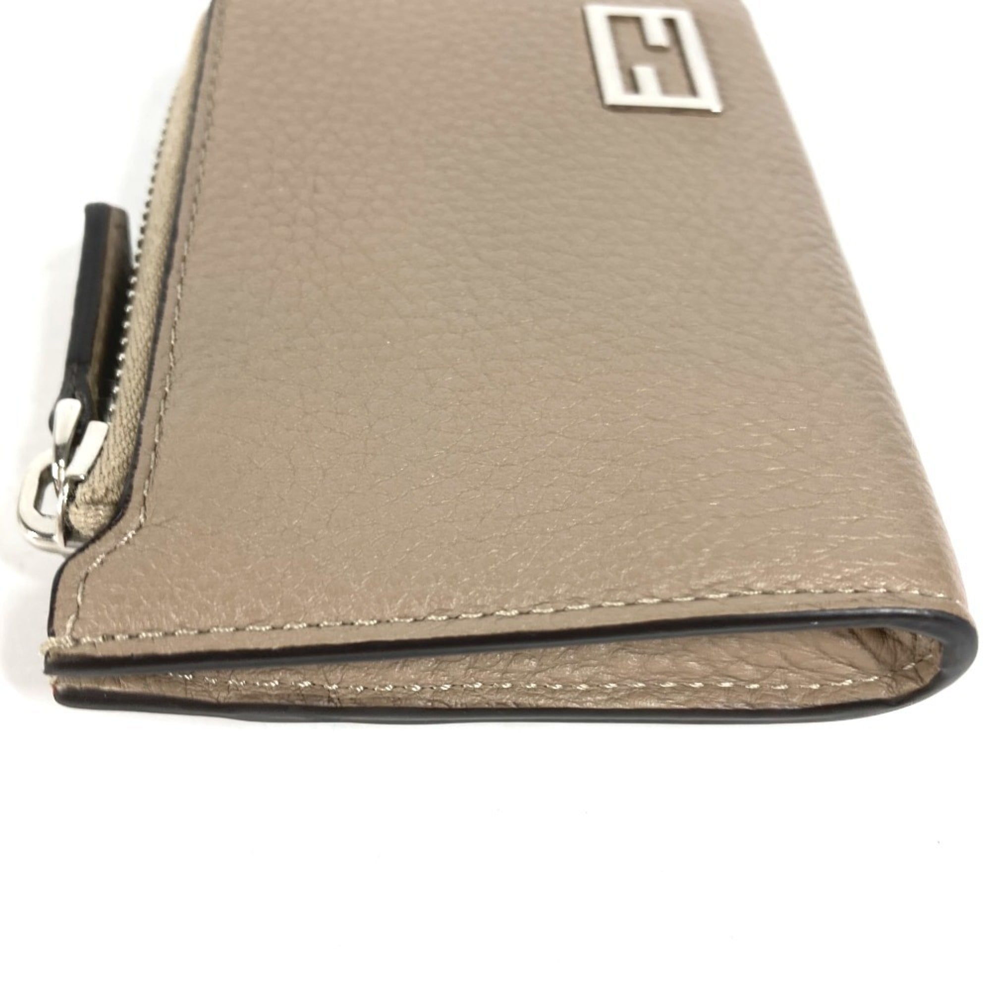 Fendi Beige Leather Coin Purse/Coin Case (Pre-Owned)