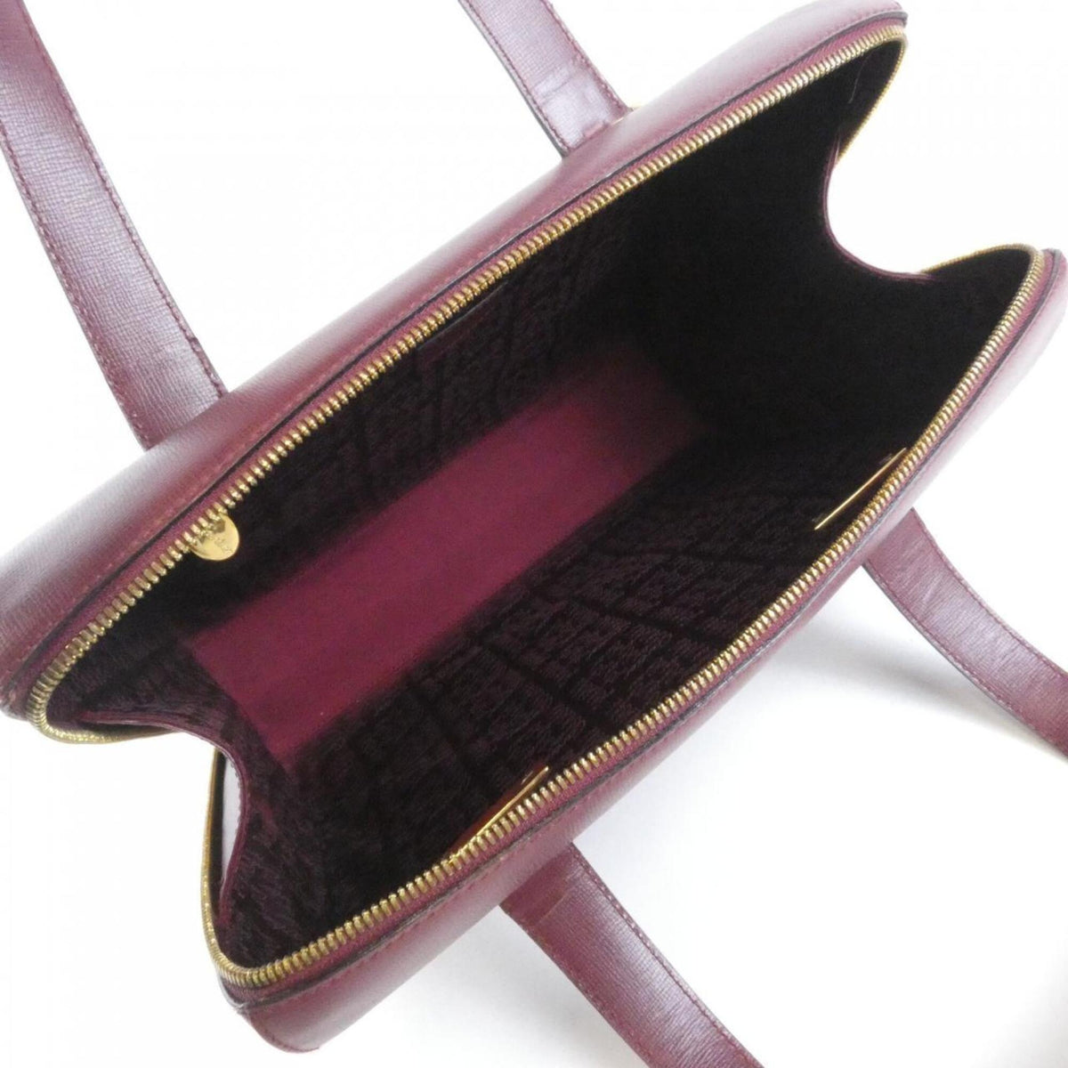 Cartier Red Color Leather Handbag (Pre-Owned)