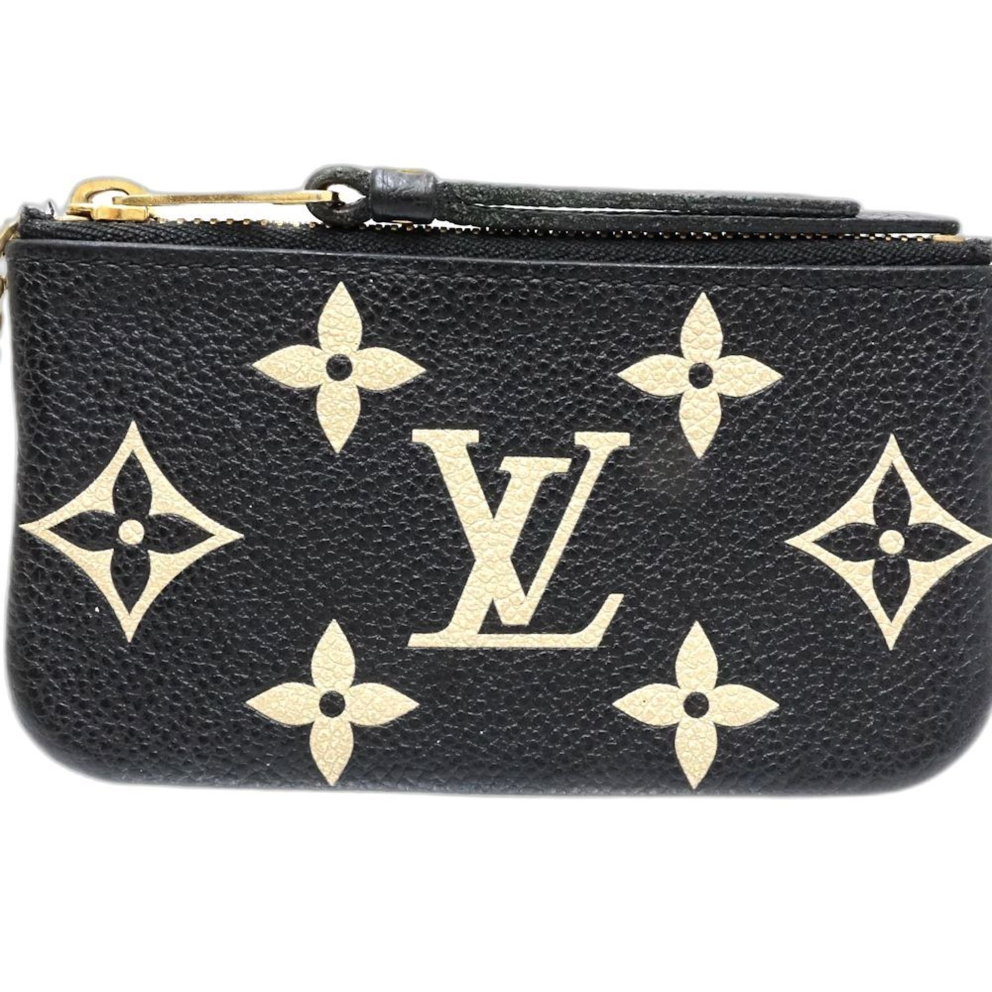 Louis Vuitton Monogram Empreinte Beige Black Leather Coin Purse/Coin Case (Pre-Owned)