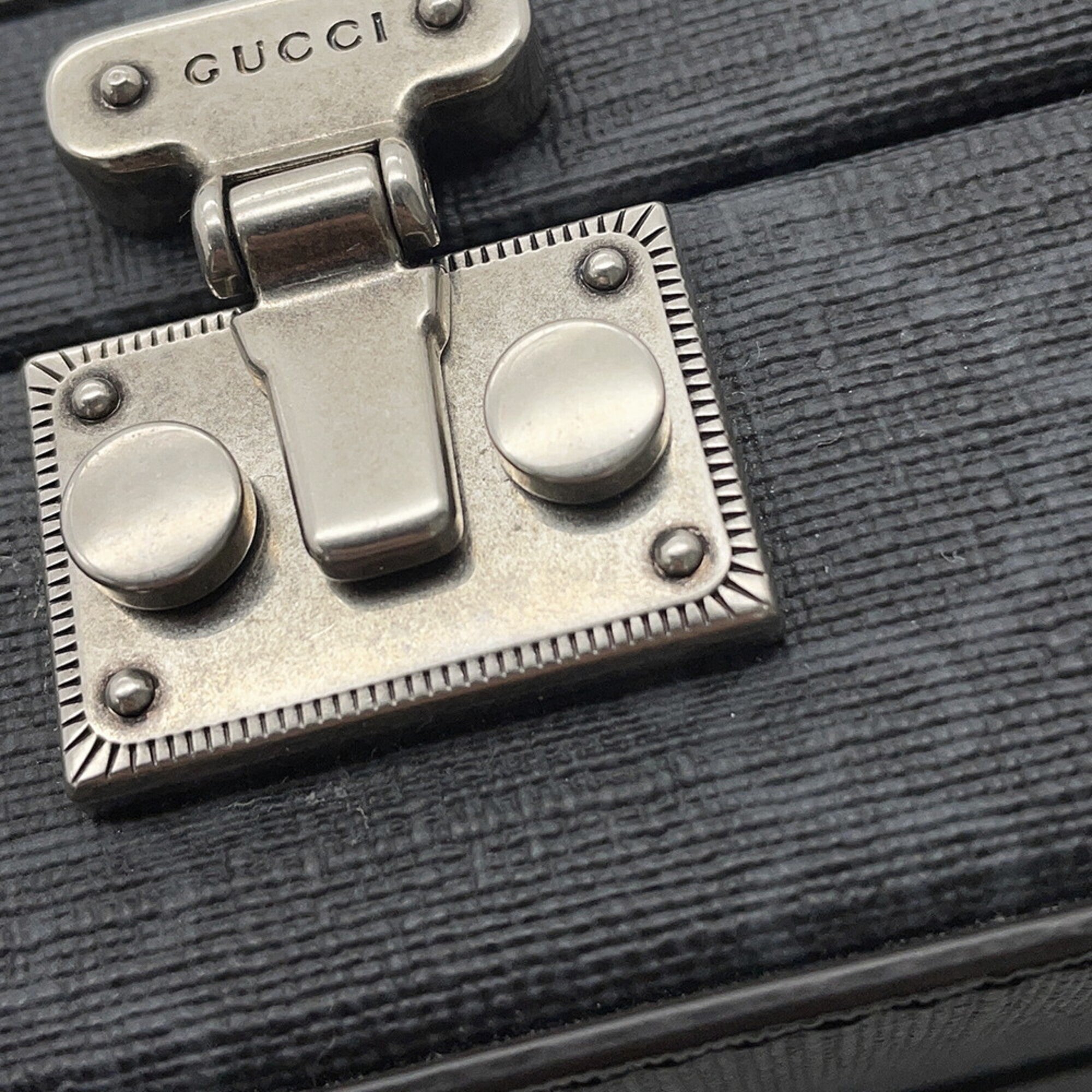 Gucci Black Gray Gg Supreme Leather Handbag Shoulder Bag (Pre-Owned)