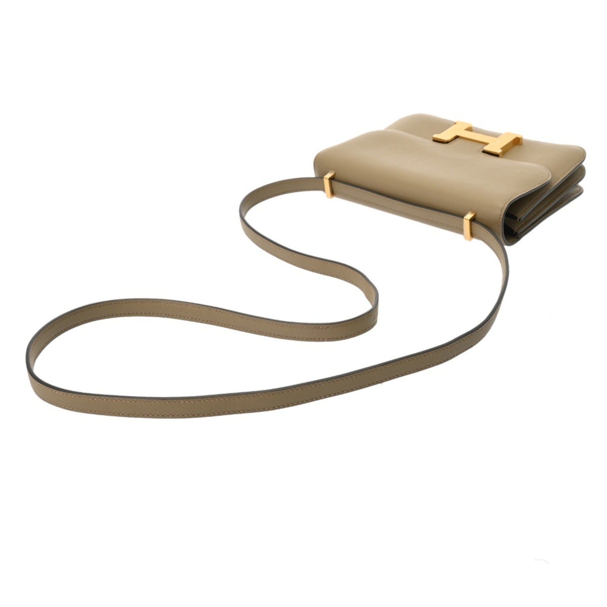Hermes Beige Swift Leather Shoulder Bag (Pre-Owned)