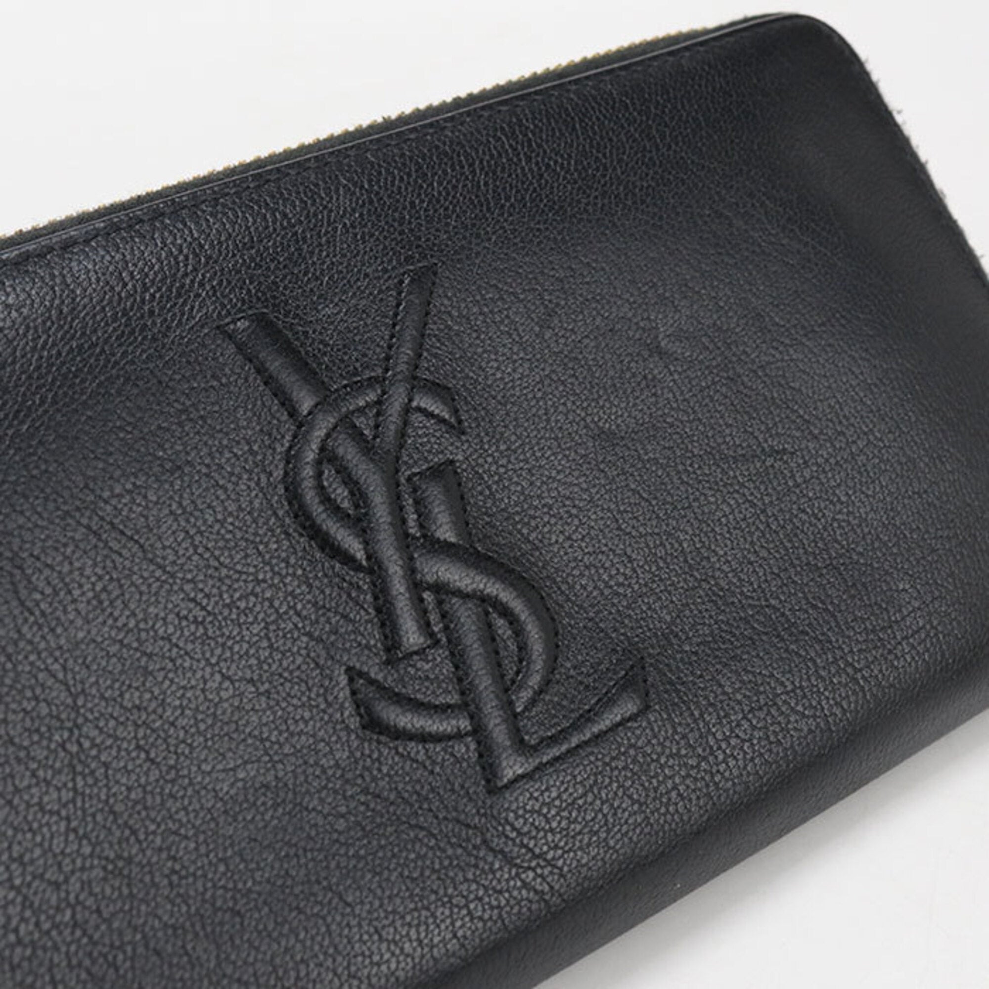 Saint Laurent Black Leather Long Wallet (Bi-Fold) (Pre-Owned)