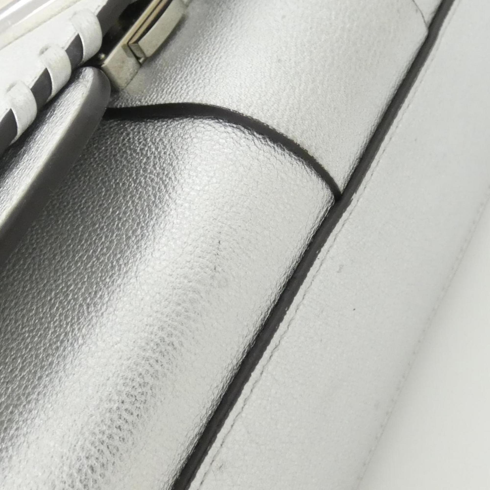 Louis Vuitton Silver Leather Handbag Shoulder Bag (Pre-Owned)
