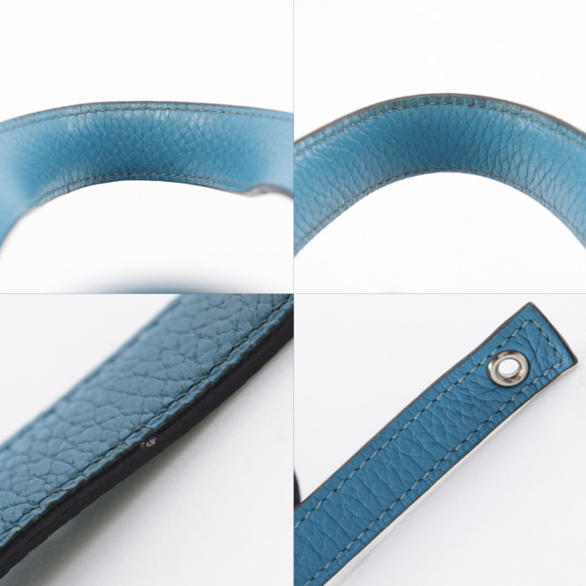 Hermes Blue Green Taurillon Clemence Leather Handbag (Pre-Owned)