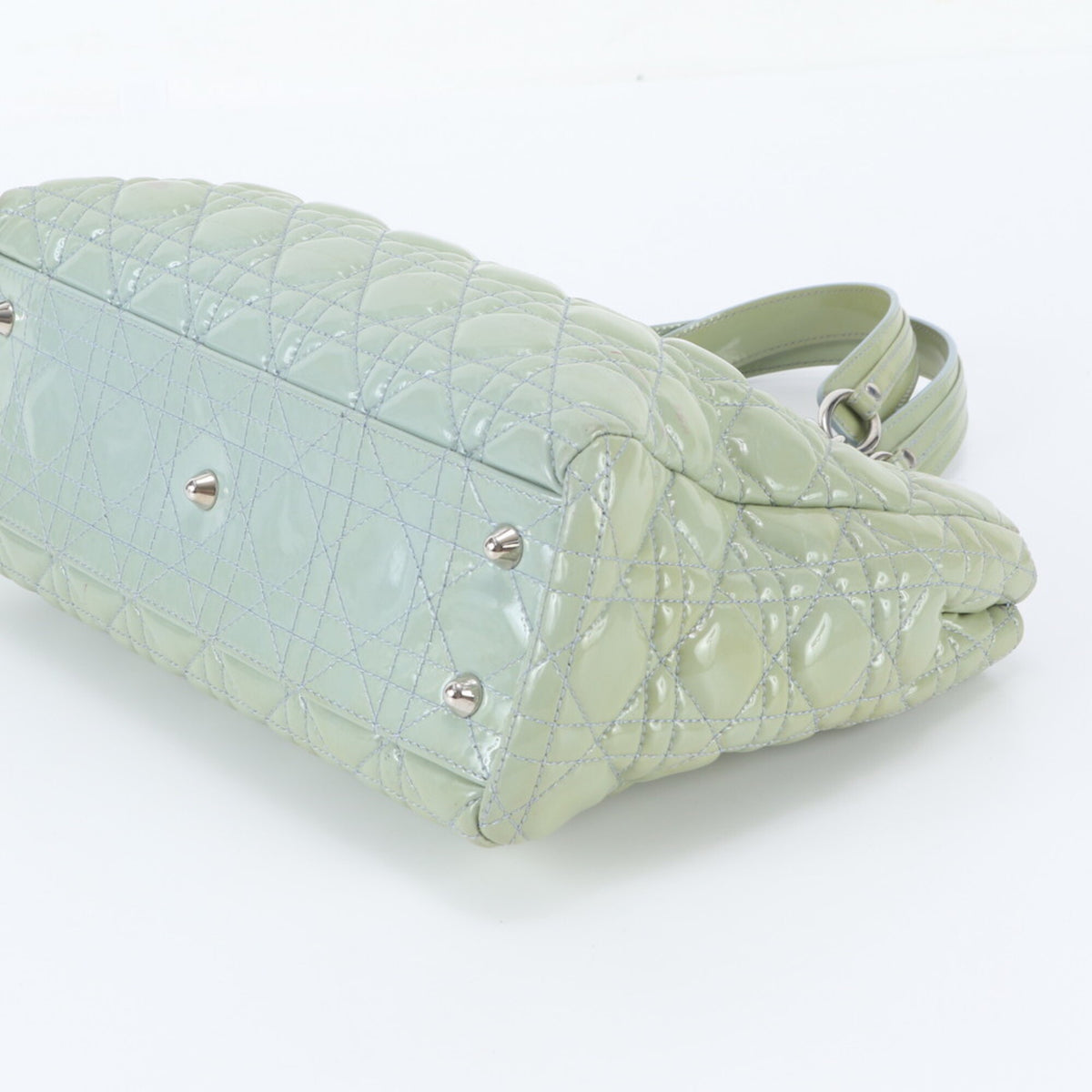 Christian Dior Green Leather Shoulder Bag Tote Bag (Pre-Owned)