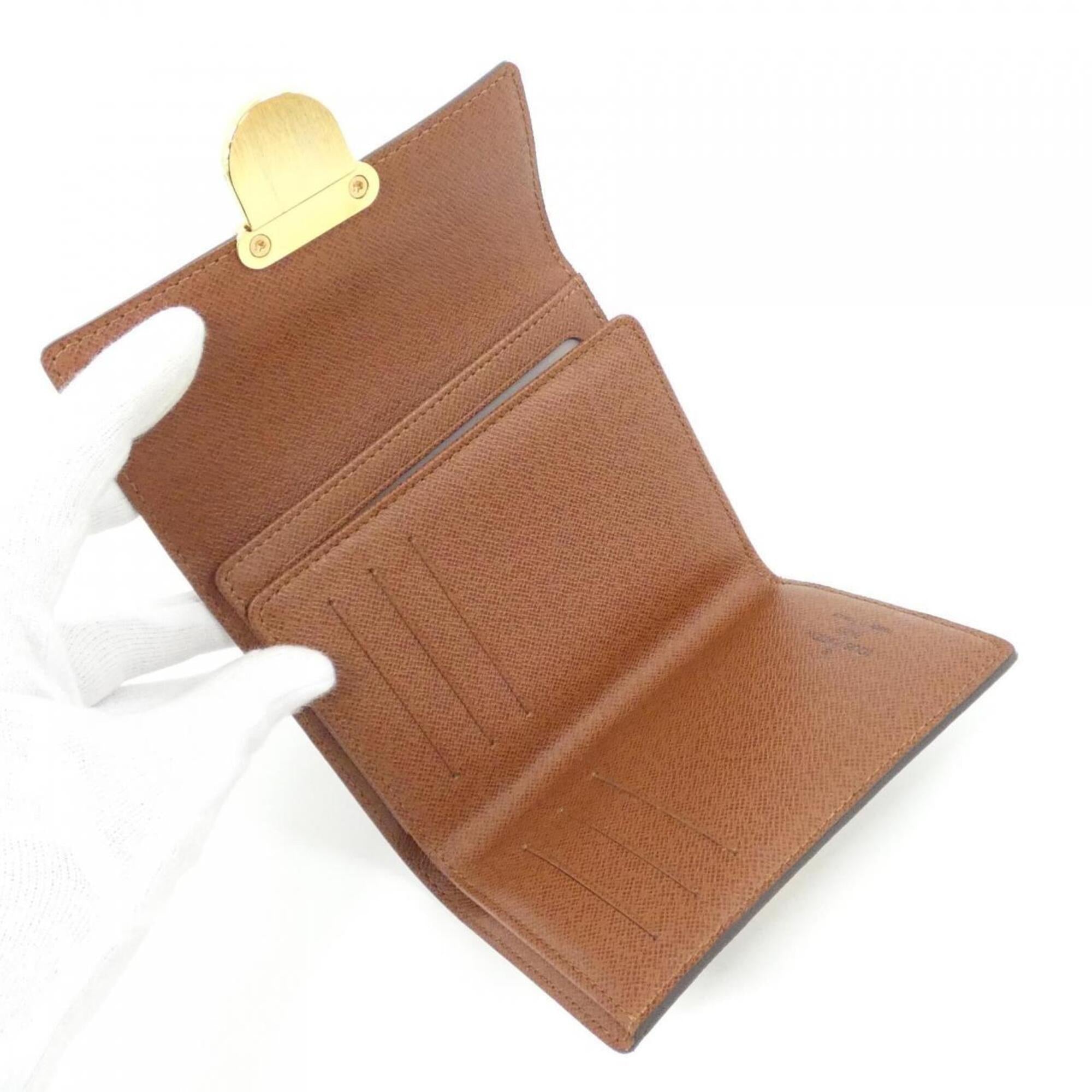 Louis Vuitton Brown Coated Canvas Wallet (Tri-Fold) (Pre-Owned)