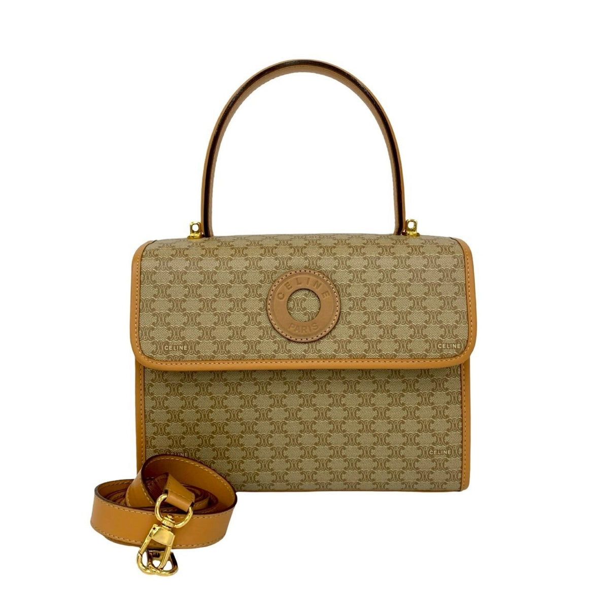 Celine Beige Leather Pvc Handbag Shoulder Bag (Pre-Owned)
