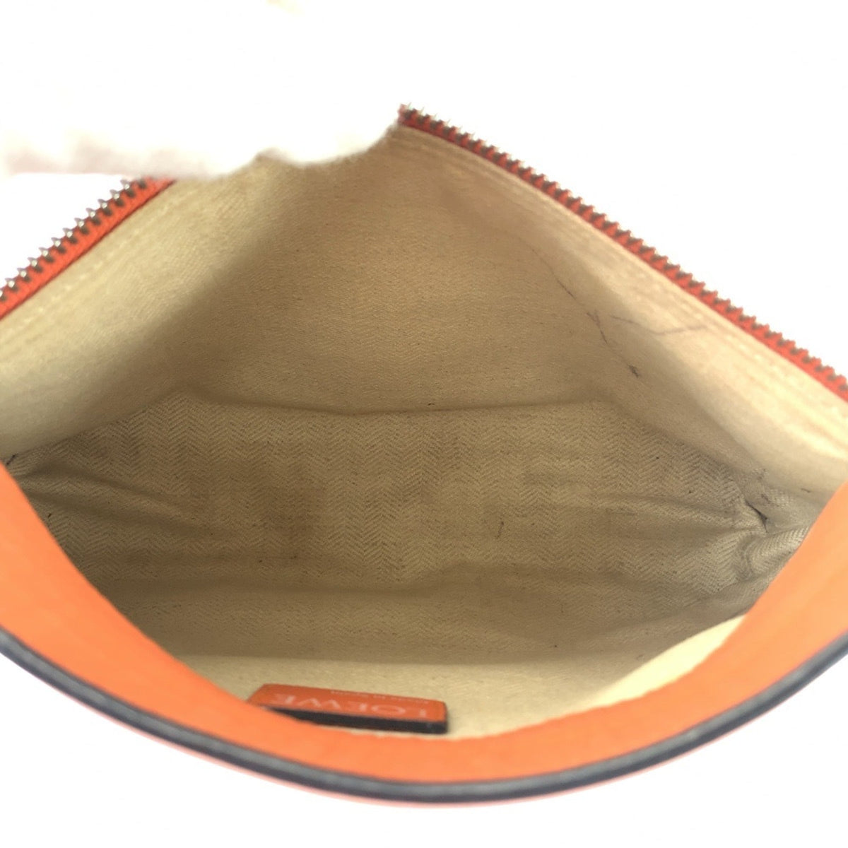 Loewe Orange Leather Pouch Wash Bag (Pre-Owned)