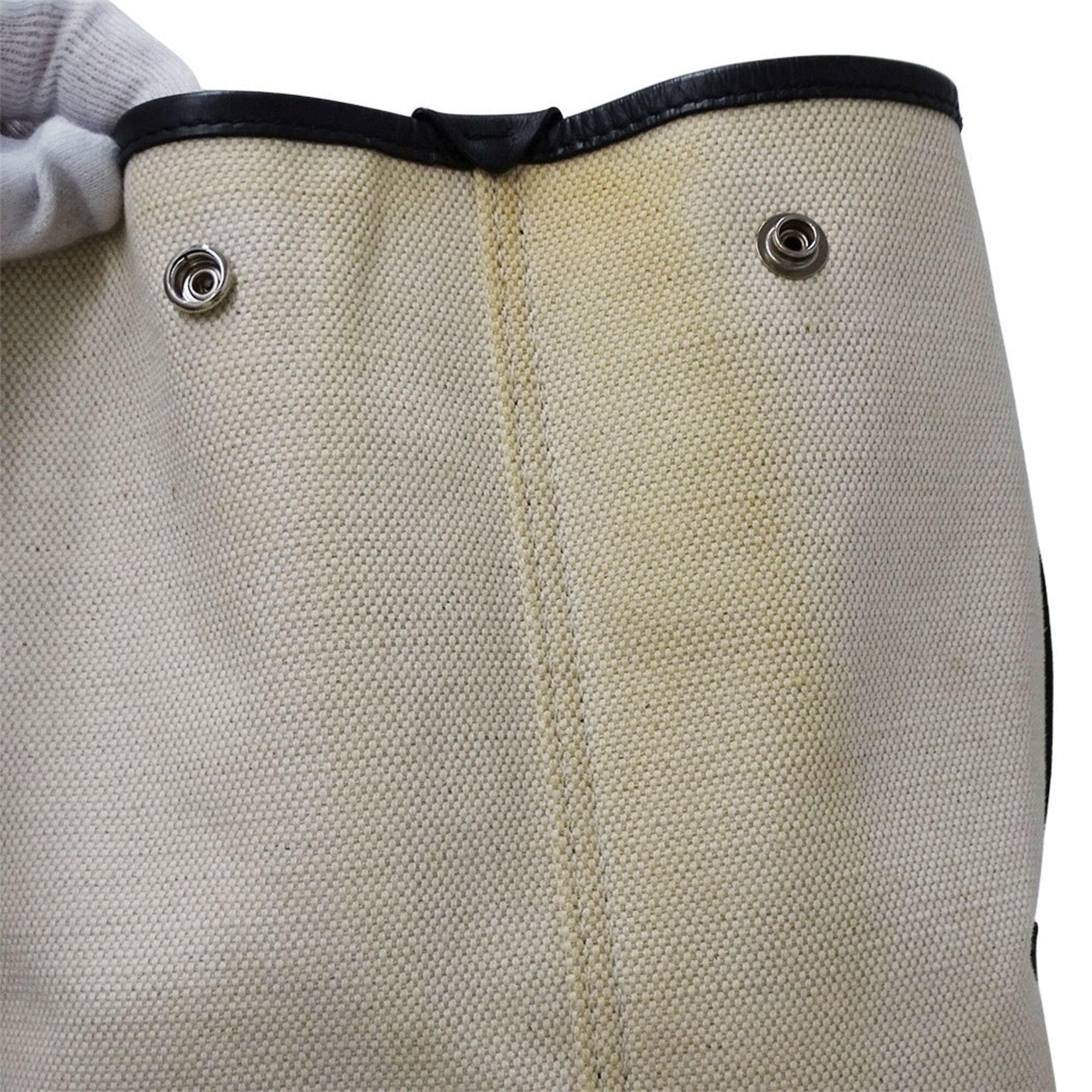 Balenciaga Black Ivory Yellow Canvas Handbag Pouch (Pre-Owned)